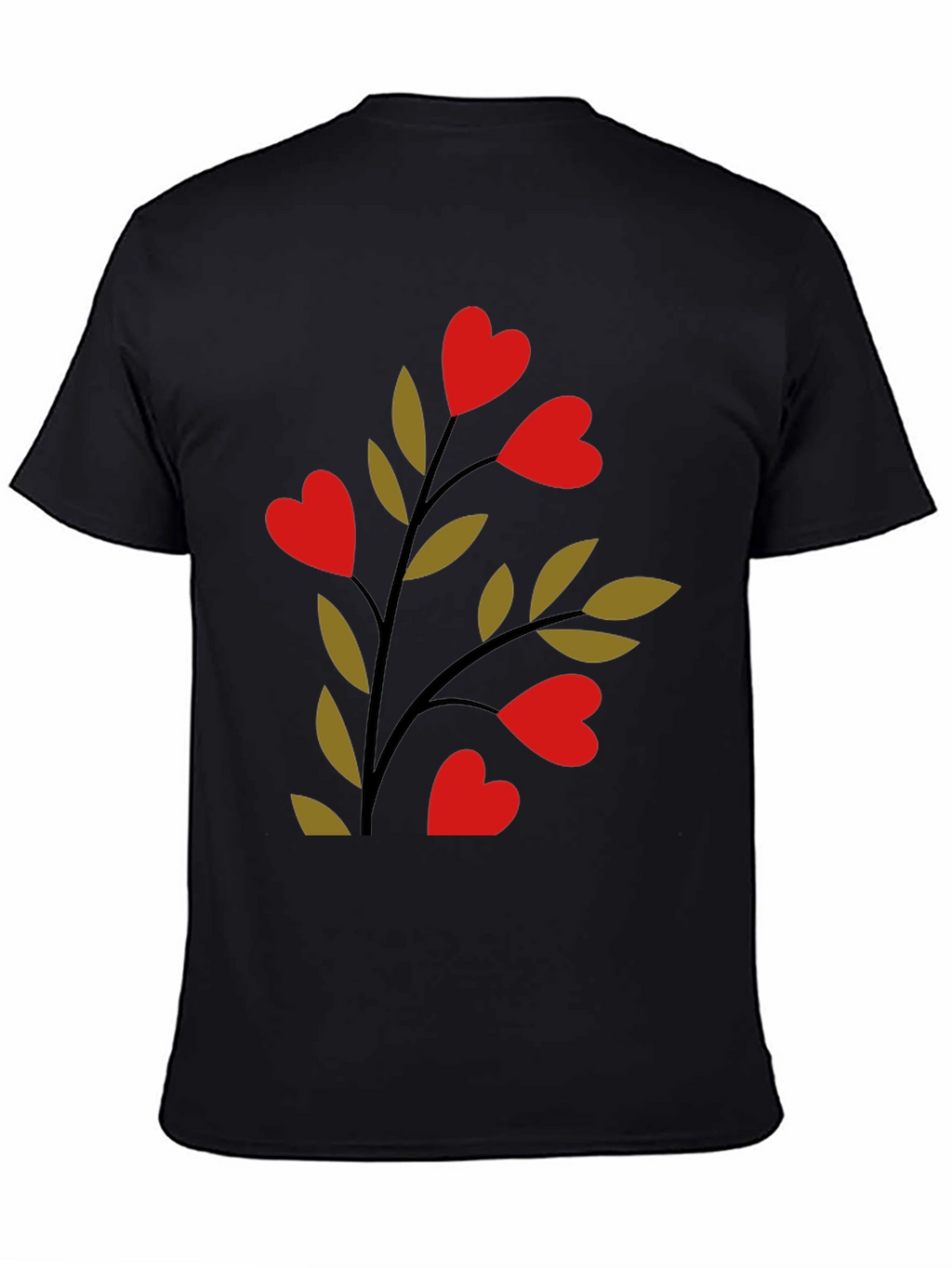 Heart Blossom Black Tee