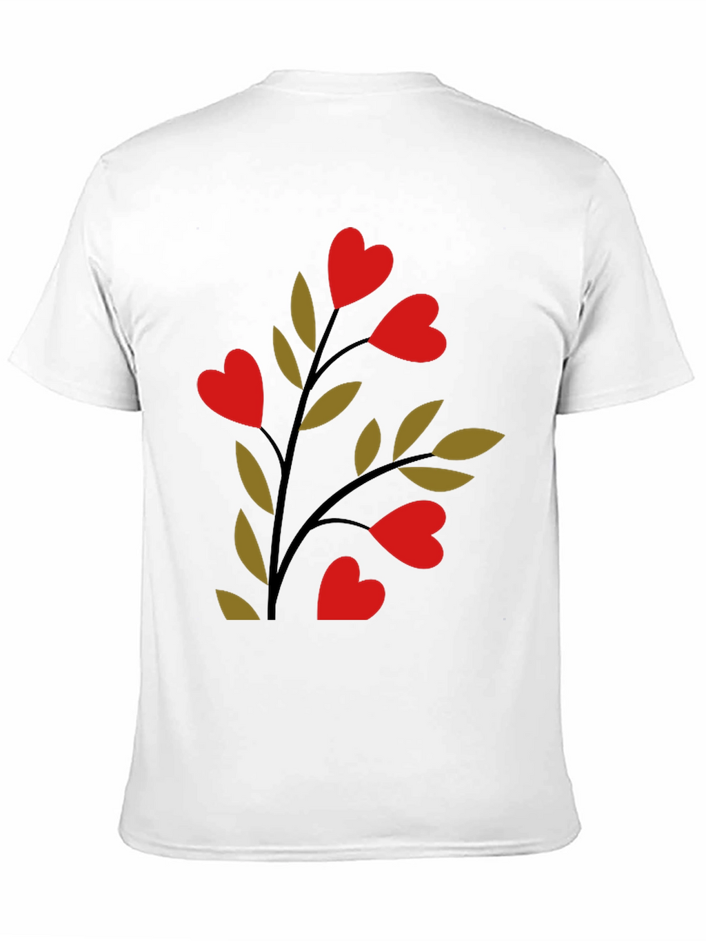 Heart Blossom Black Tee
