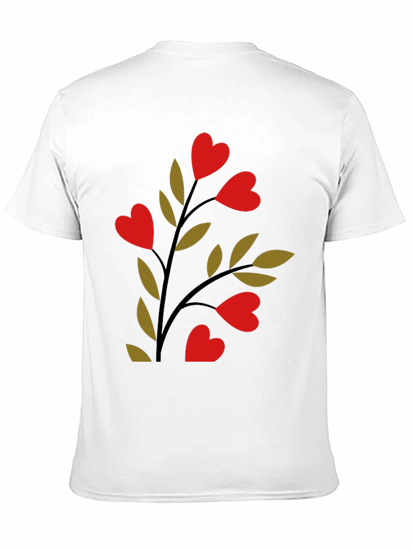 Heart Blossom Black Tee