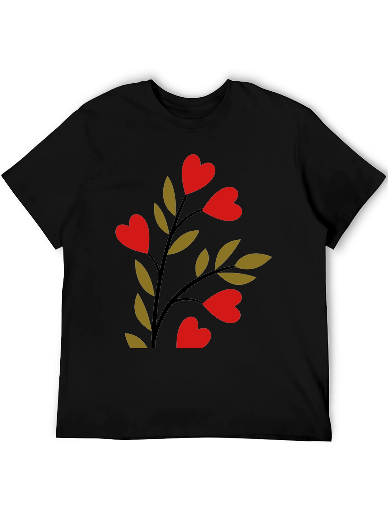 Heart Blossom Black Tee