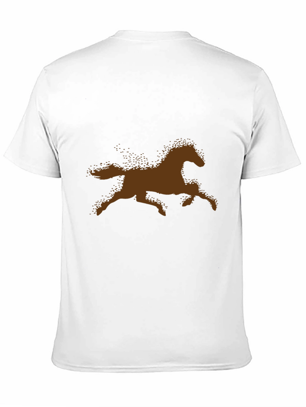 Brown Horse Silhouette Black Cotton T-Shirt