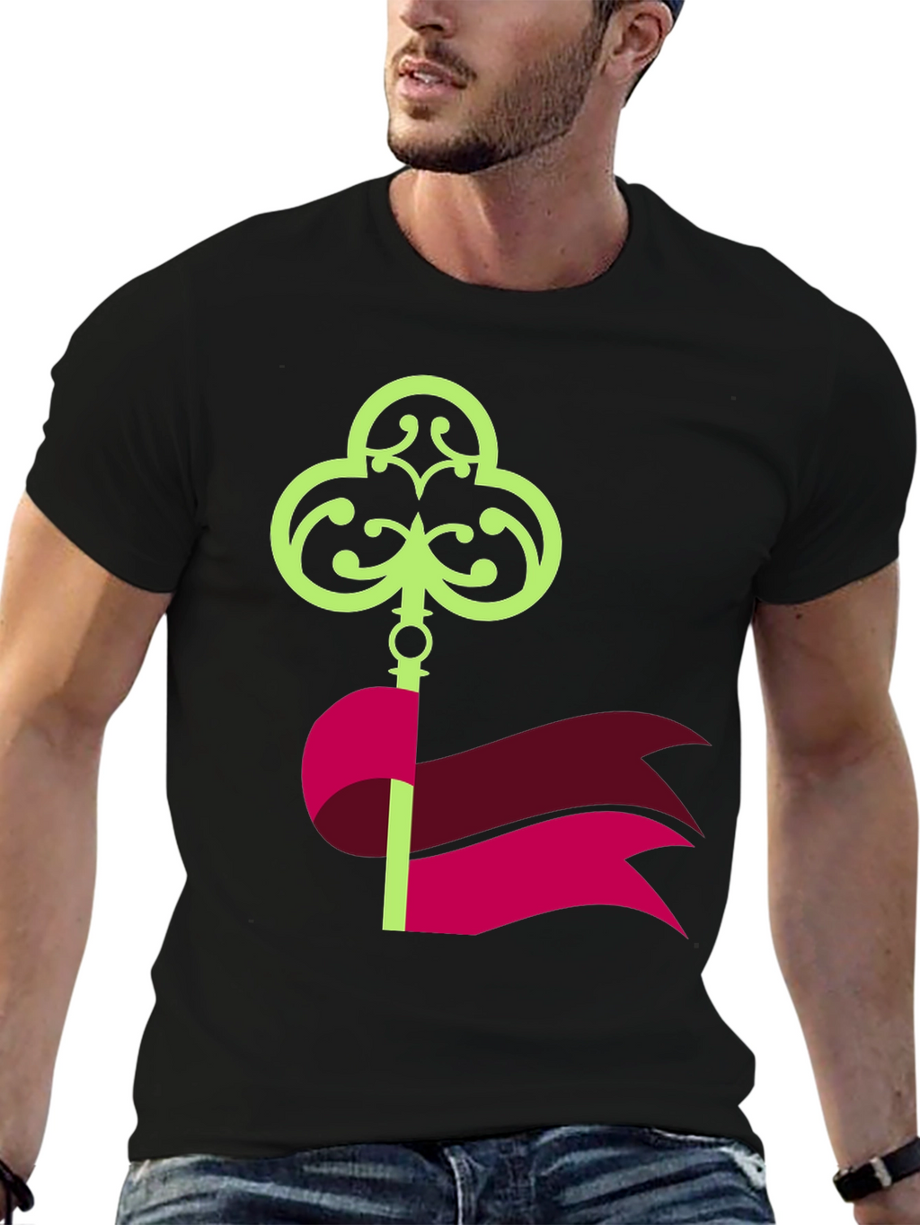 Novel Key Graphic T-Shirt - Unique Design
