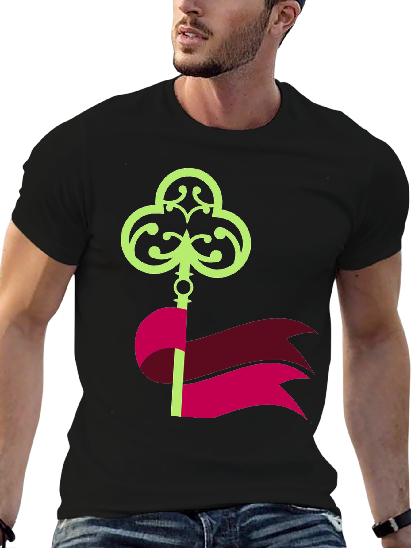 Novel Key Graphic T-Shirt - Unique Design