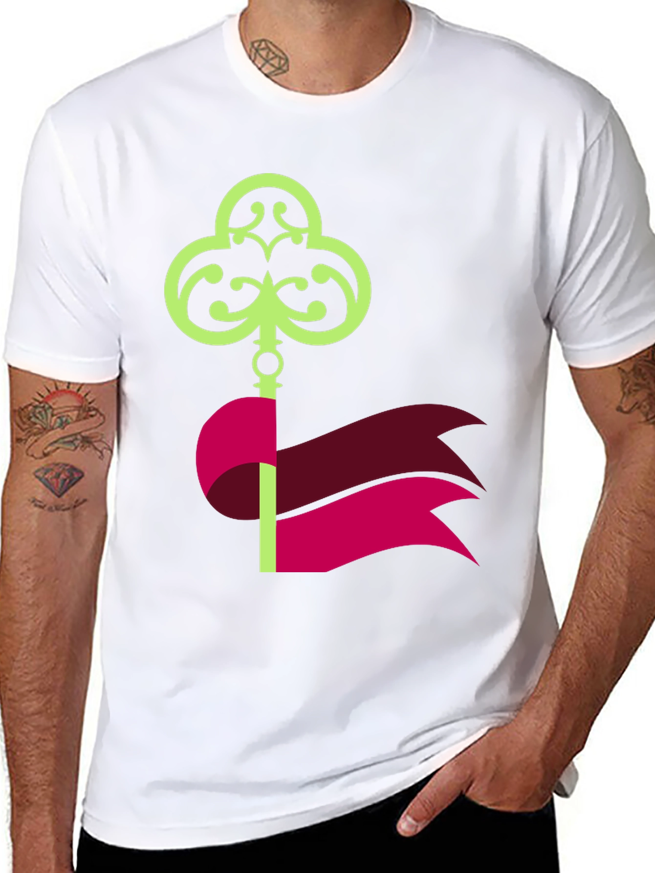 Novel Key Graphic T-Shirt - Unique Design