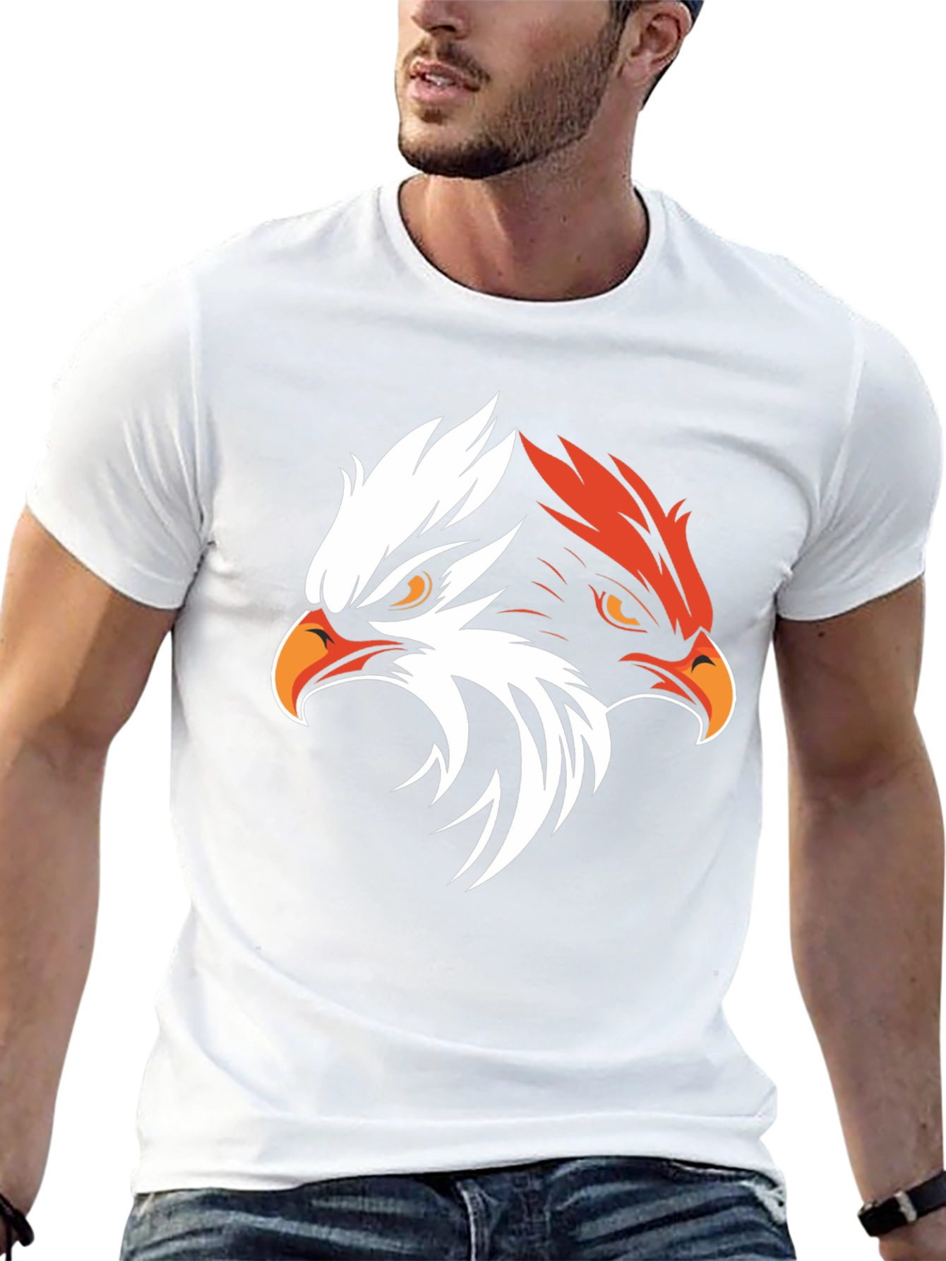 Bold Eagle Graphic Tee - Black Cotton Blend