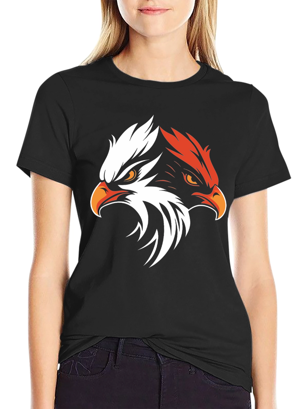 Bold Eagle Graphic Tee - Black Cotton Blend