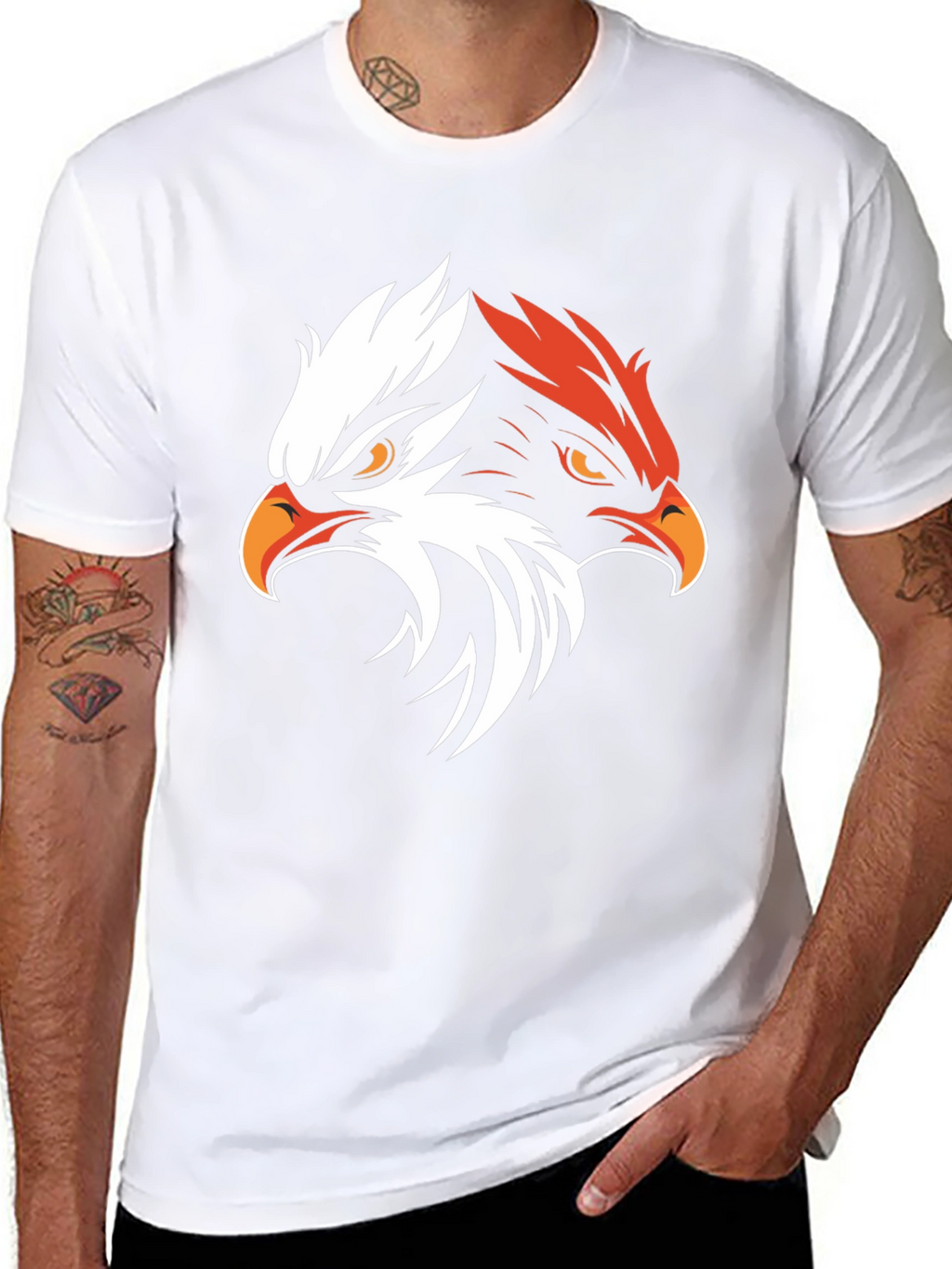 Bold Eagle Graphic Tee - Black Cotton Blend