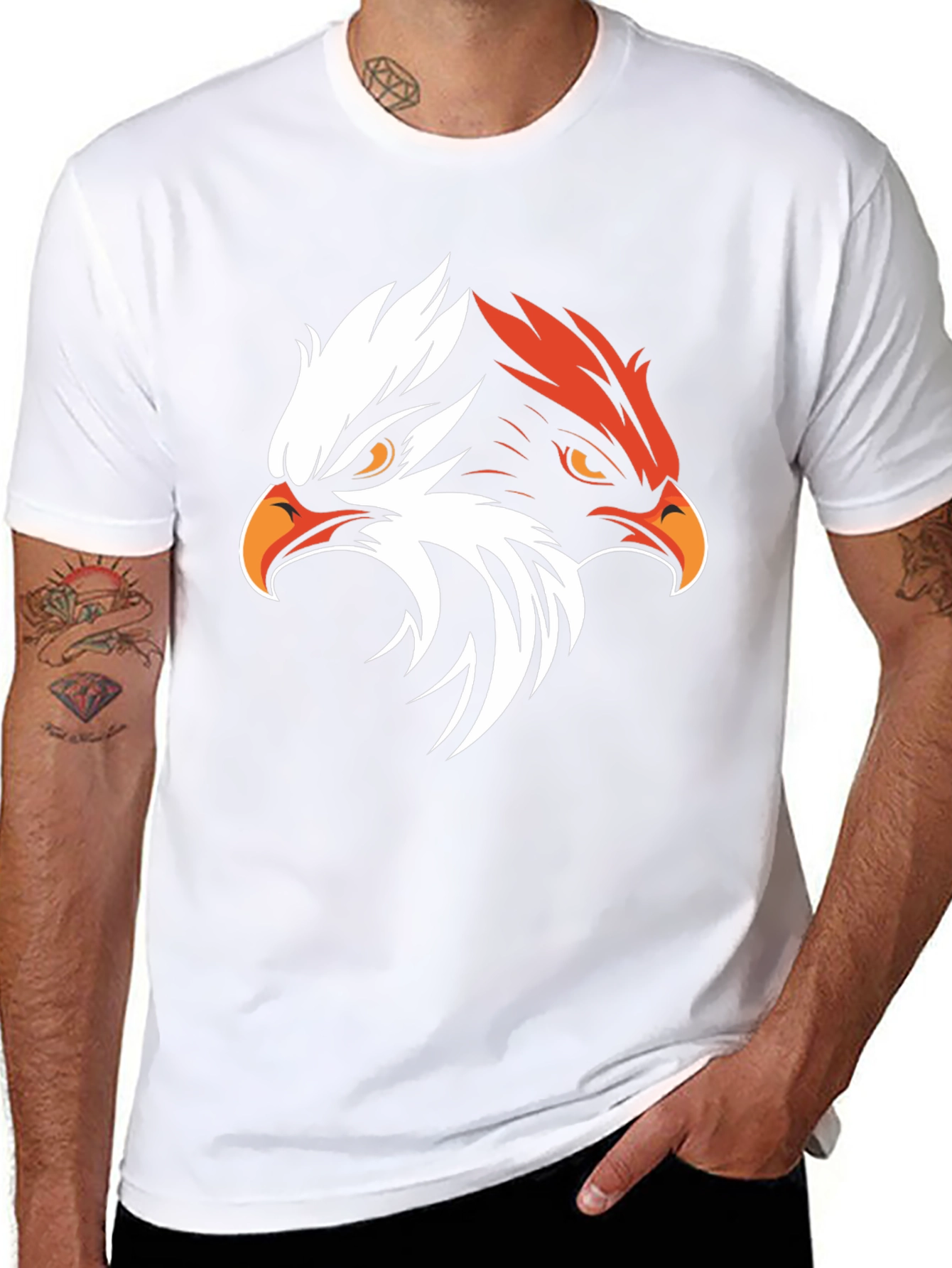 Bold Eagle Graphic Tee - Black Cotton Blend
