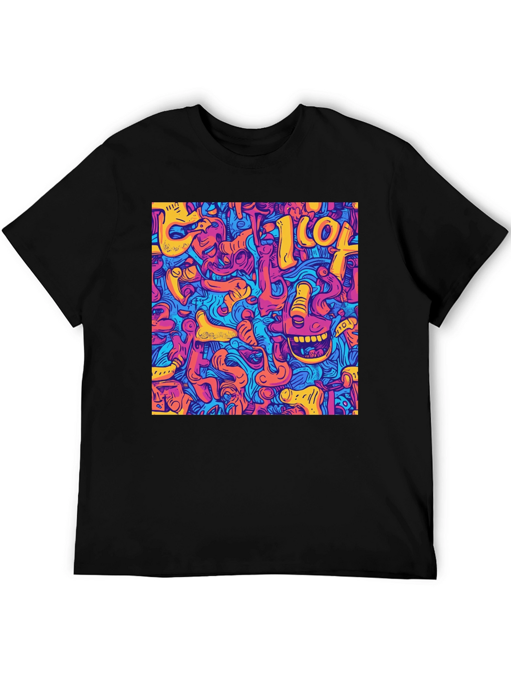 Abstract Graphic Print Crew Neck Tee