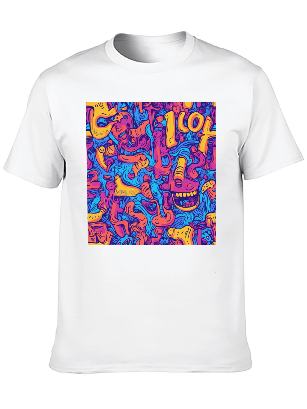 Abstract Graphic Print Crew Neck Tee