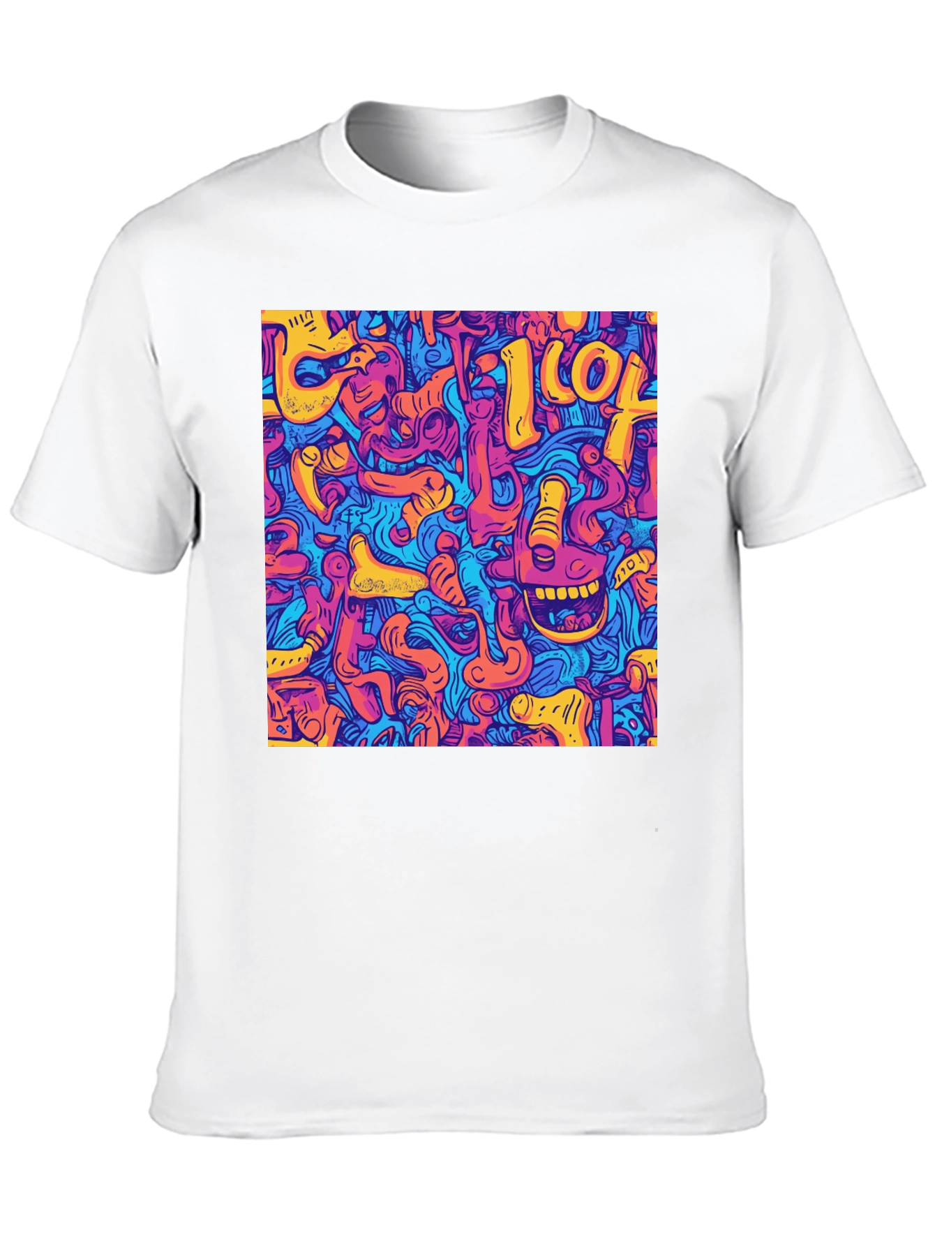 Abstract Graphic Print Crew Neck Tee