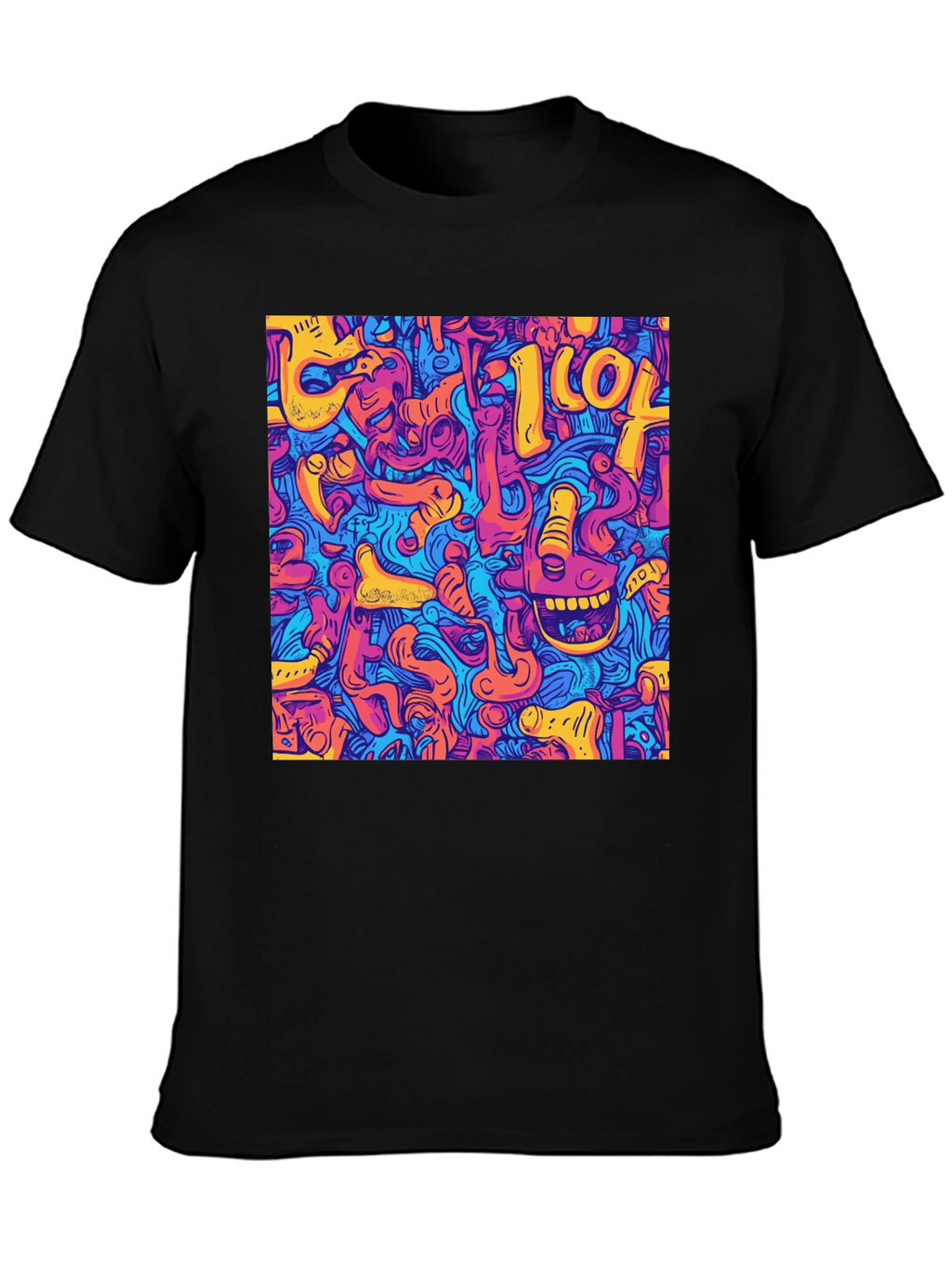 Abstract Graphic Print Crew Neck Tee