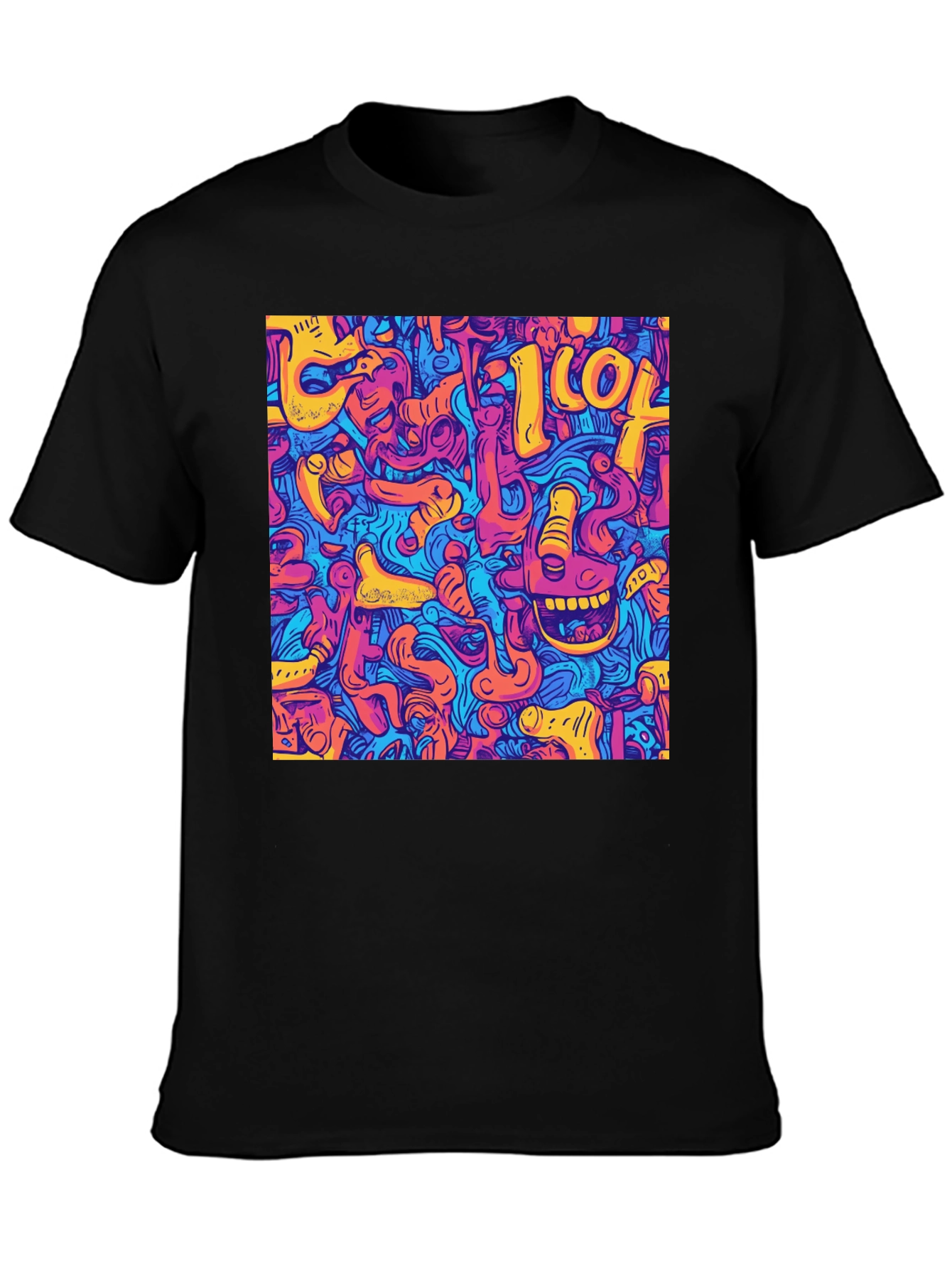 Abstract Graphic Print Crew Neck Tee