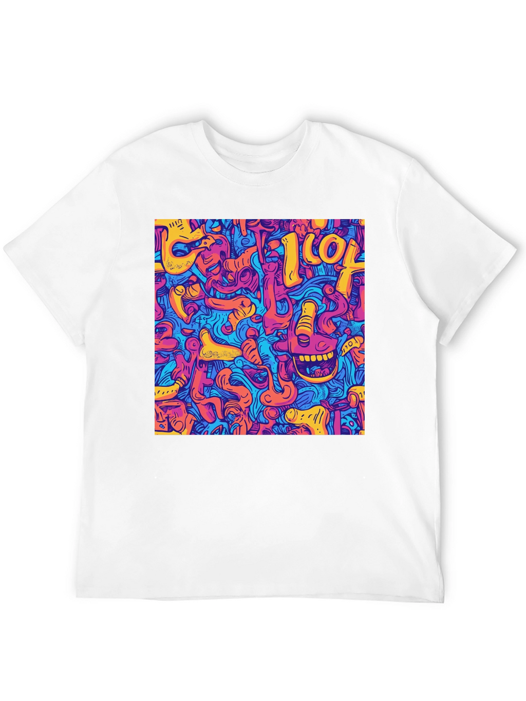 Abstract Graphic Print Crew Neck Tee