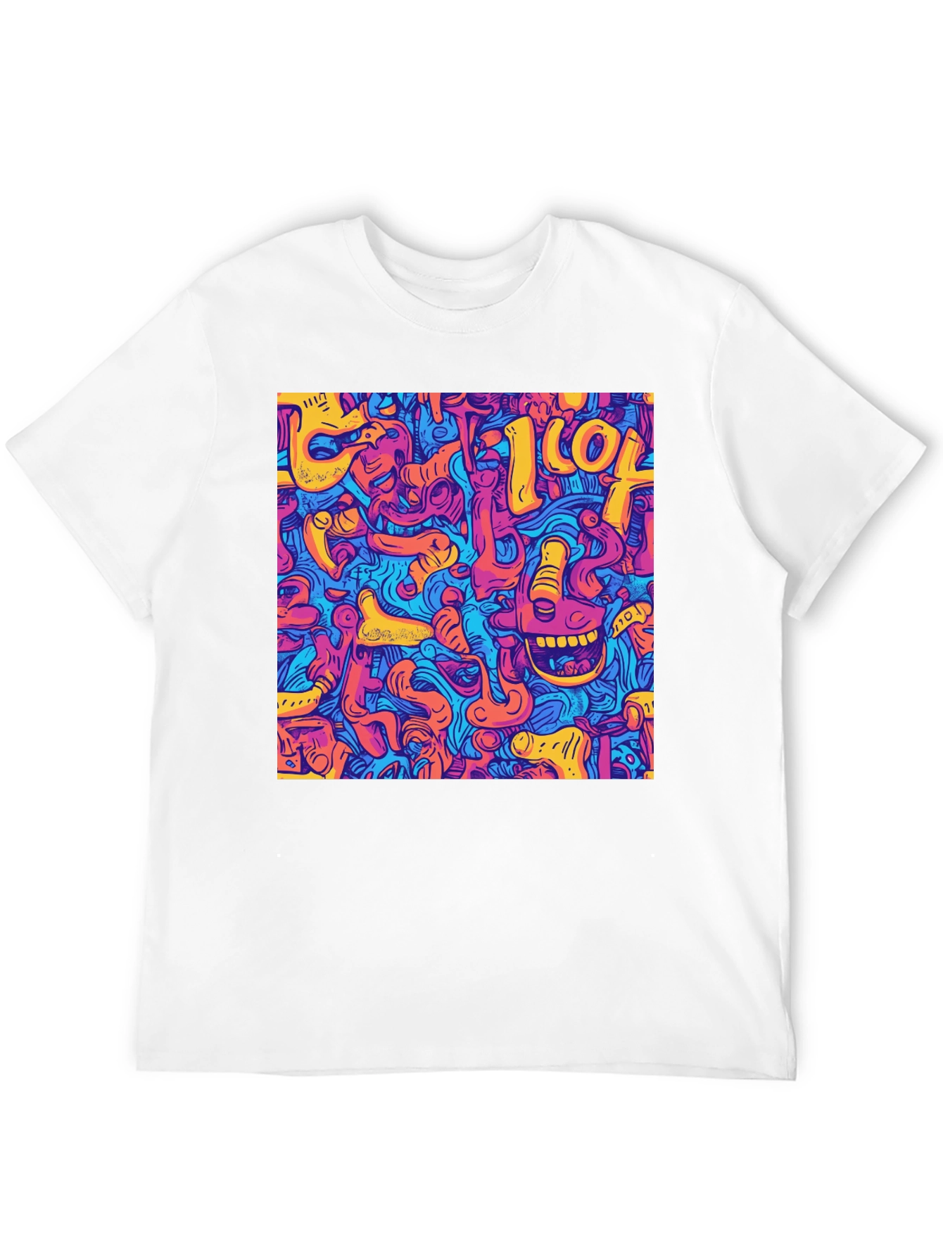 Abstract Graphic Print Crew Neck Tee