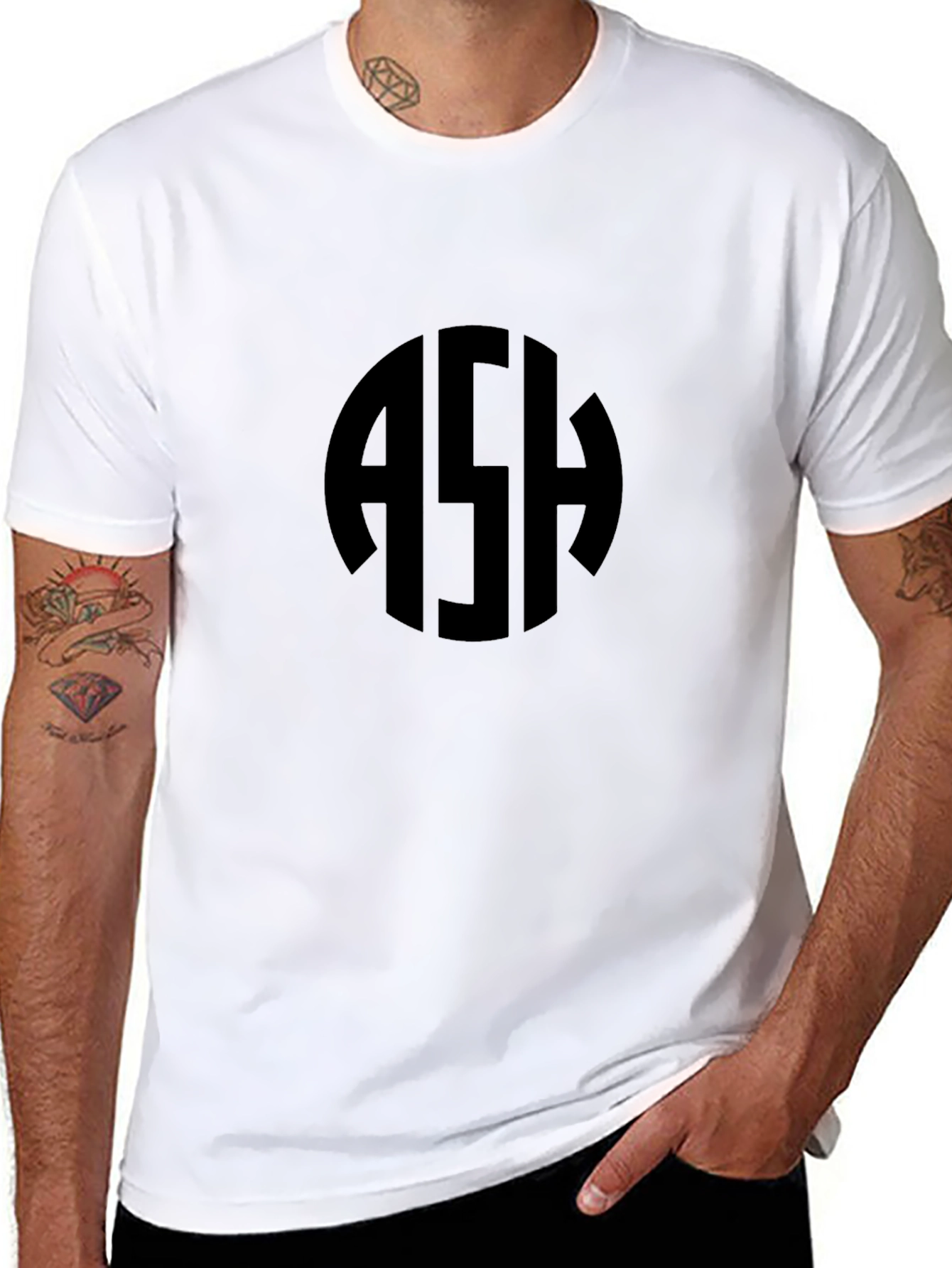 Black Tee with Monogram
