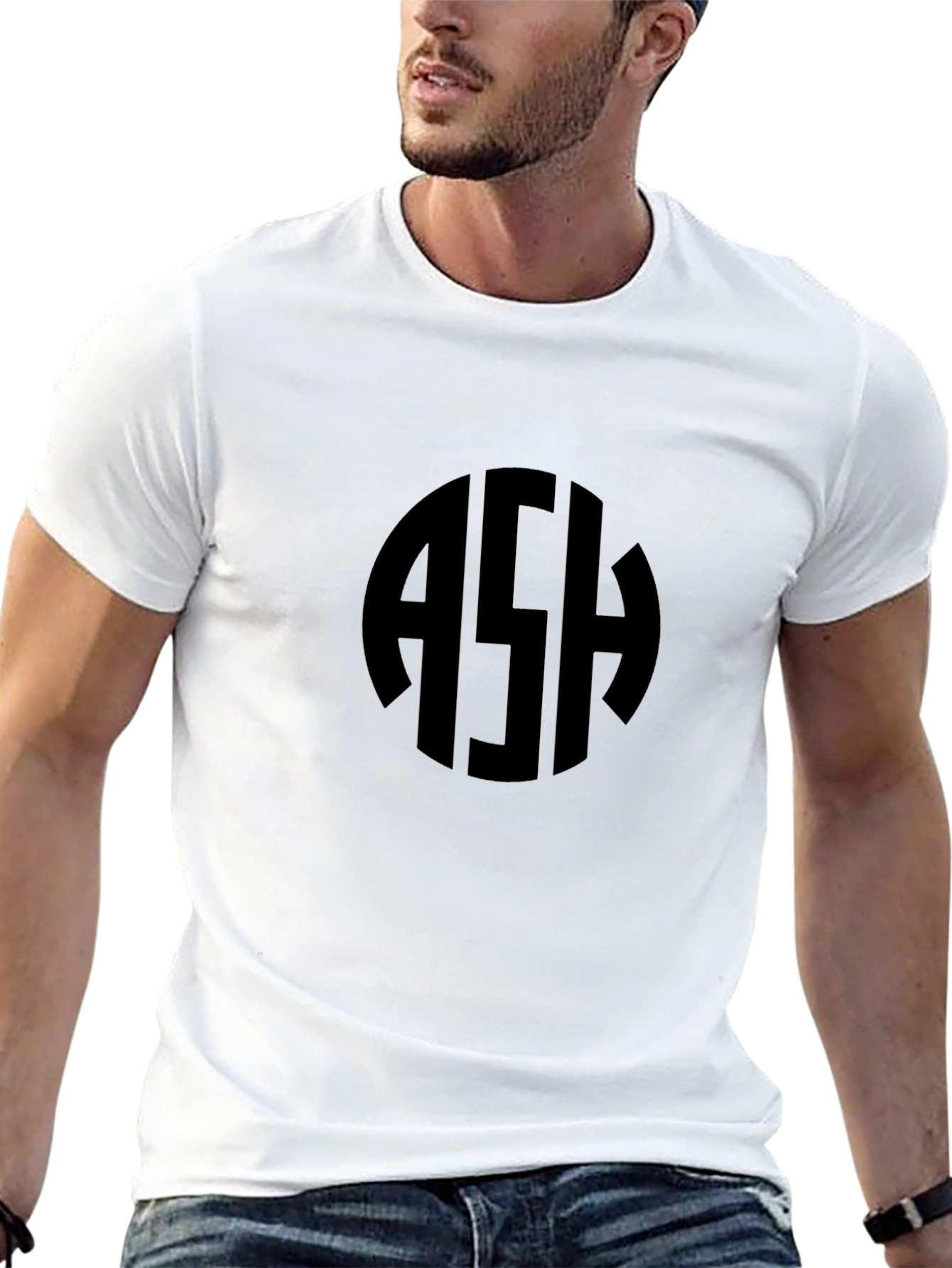 Black Tee with Monogram