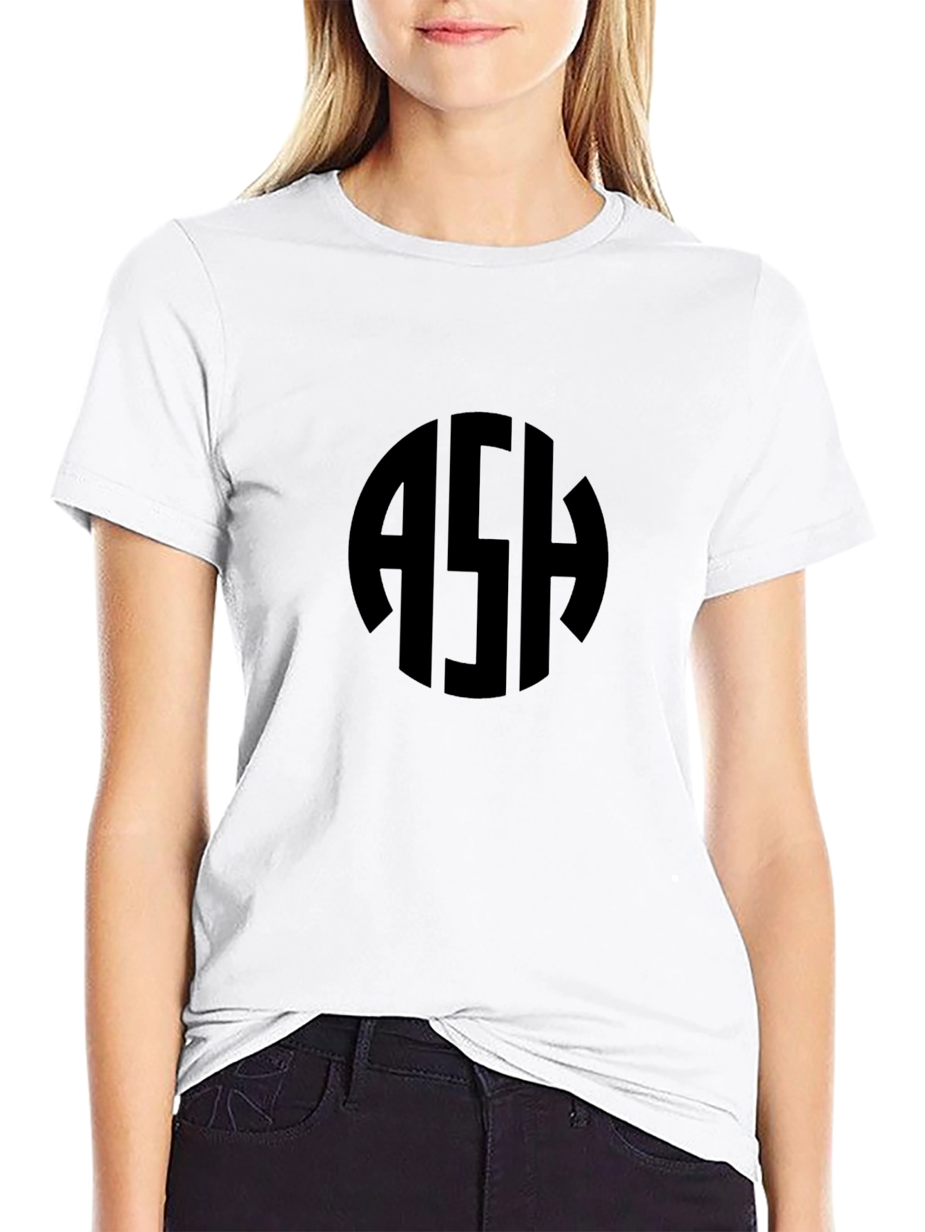 Black Tee with Monogram