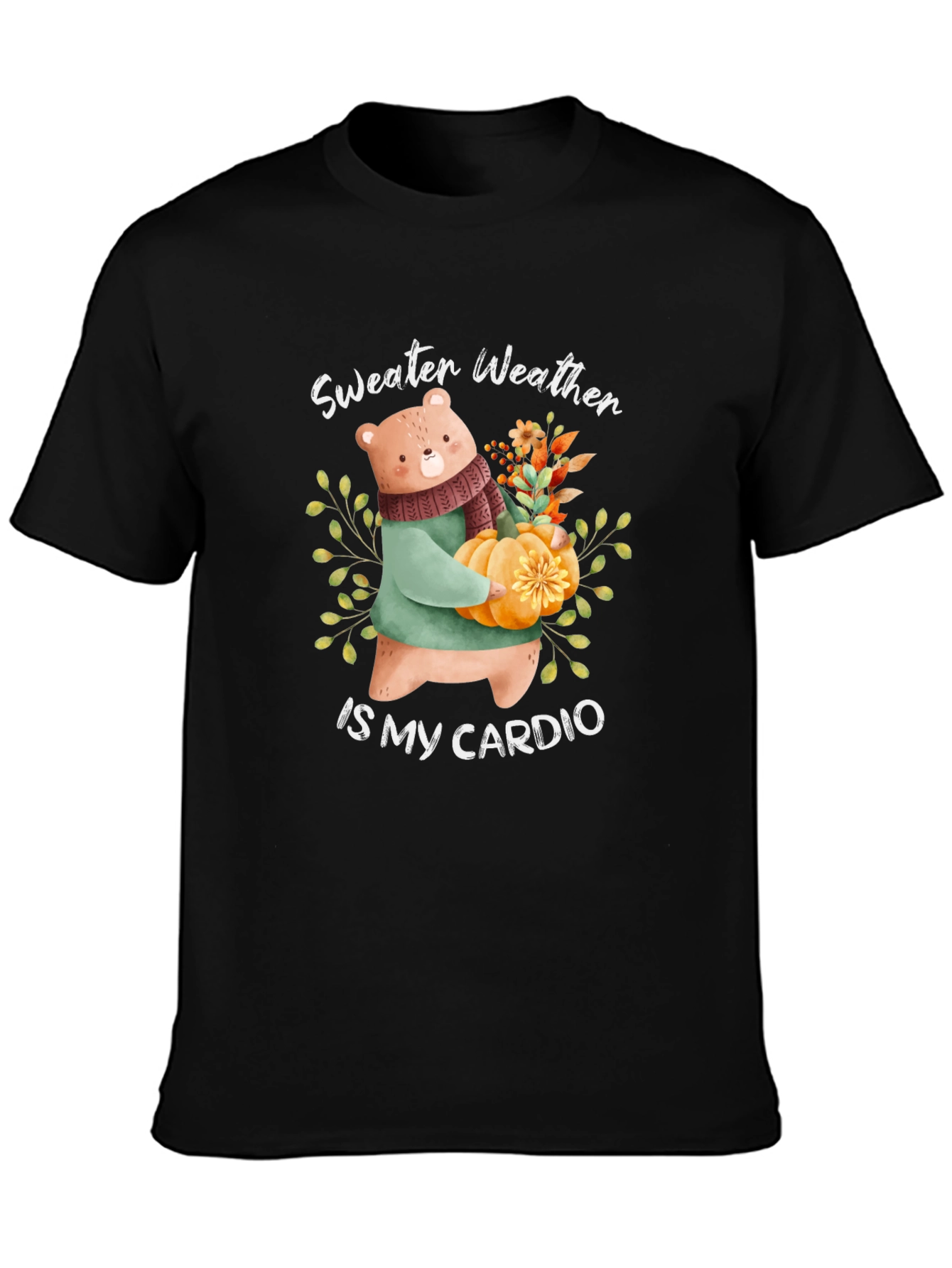 Sweater Weather Bear T-Shirt: Autumn Comfort
