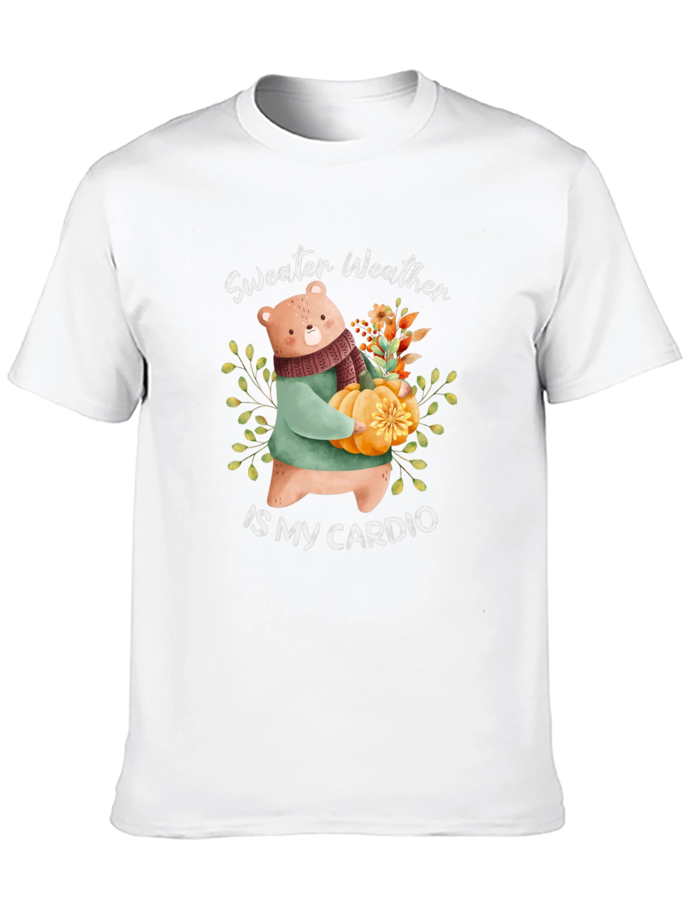 Sweater Weather Bear T-Shirt: Autumn Comfort