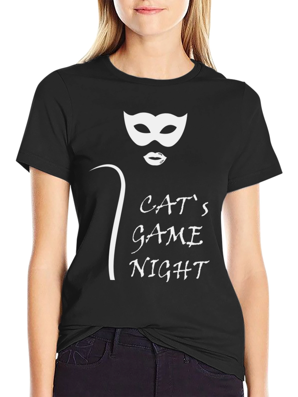 Cats Game Night Black T-Shirt