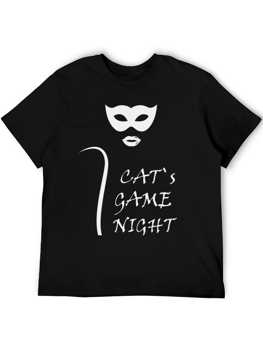Cats Game Night Black T-Shirt