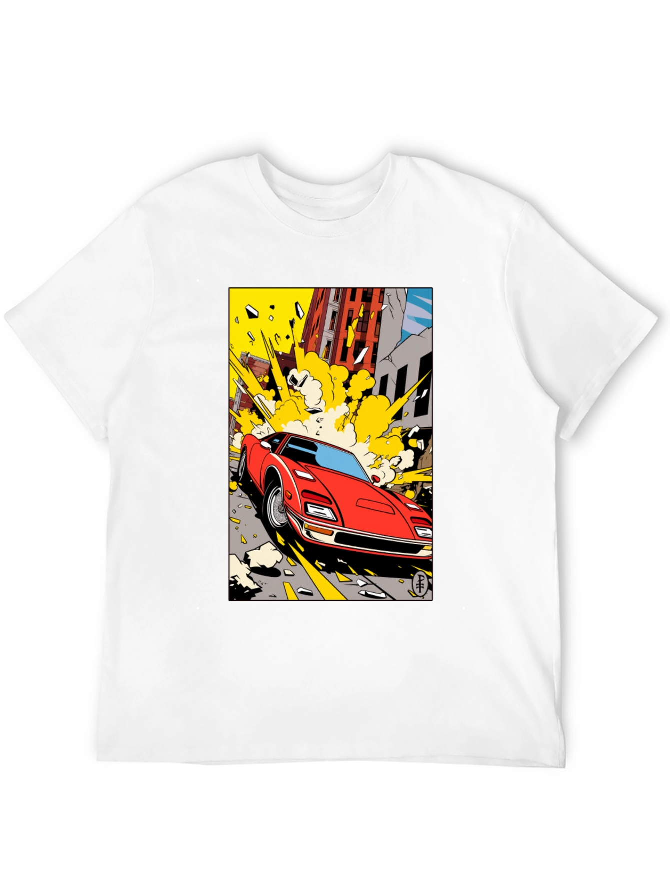 Exploding Car Graphic Tee