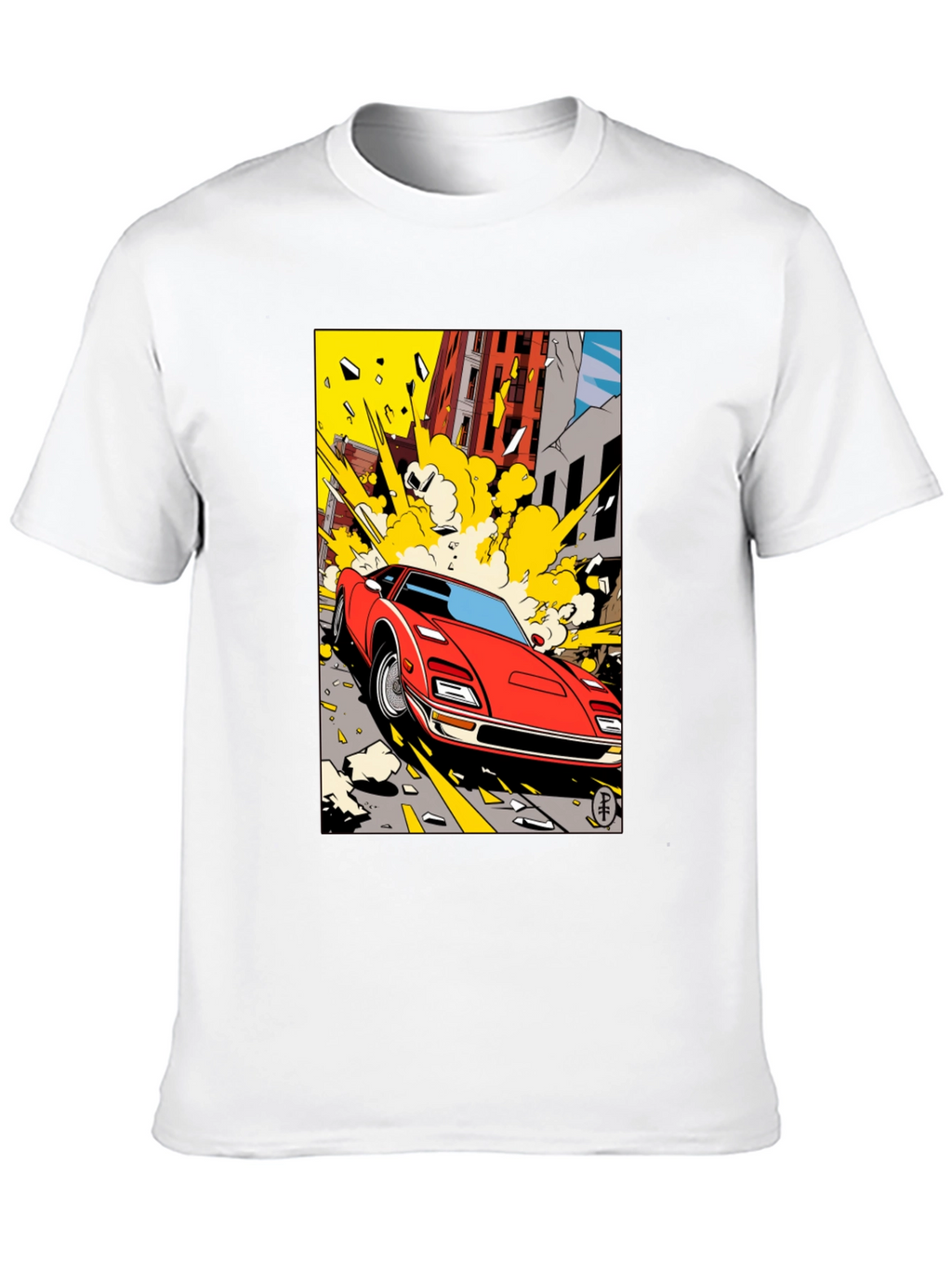Exploding Car Graphic Tee