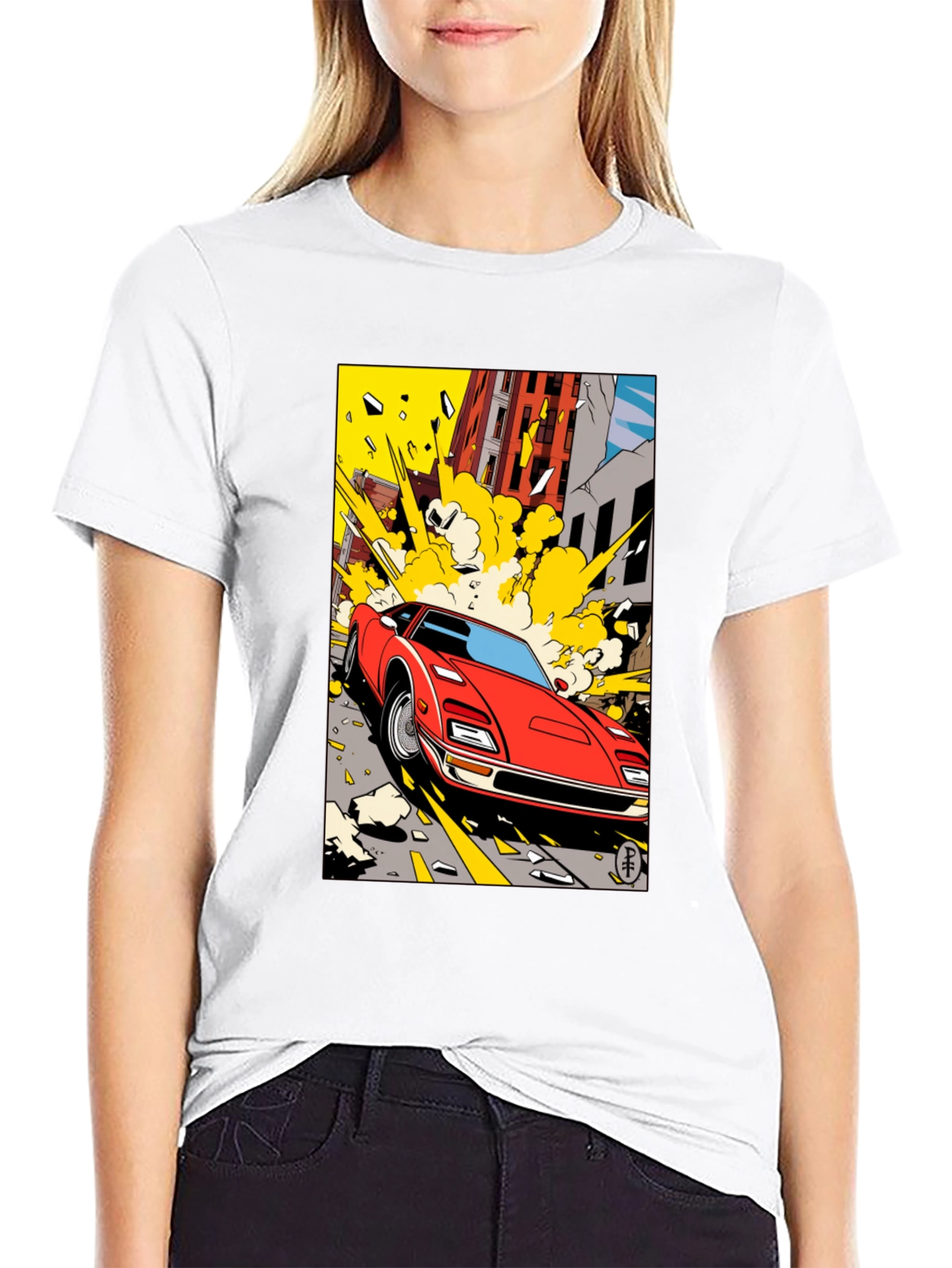 Exploding Car Graphic Tee