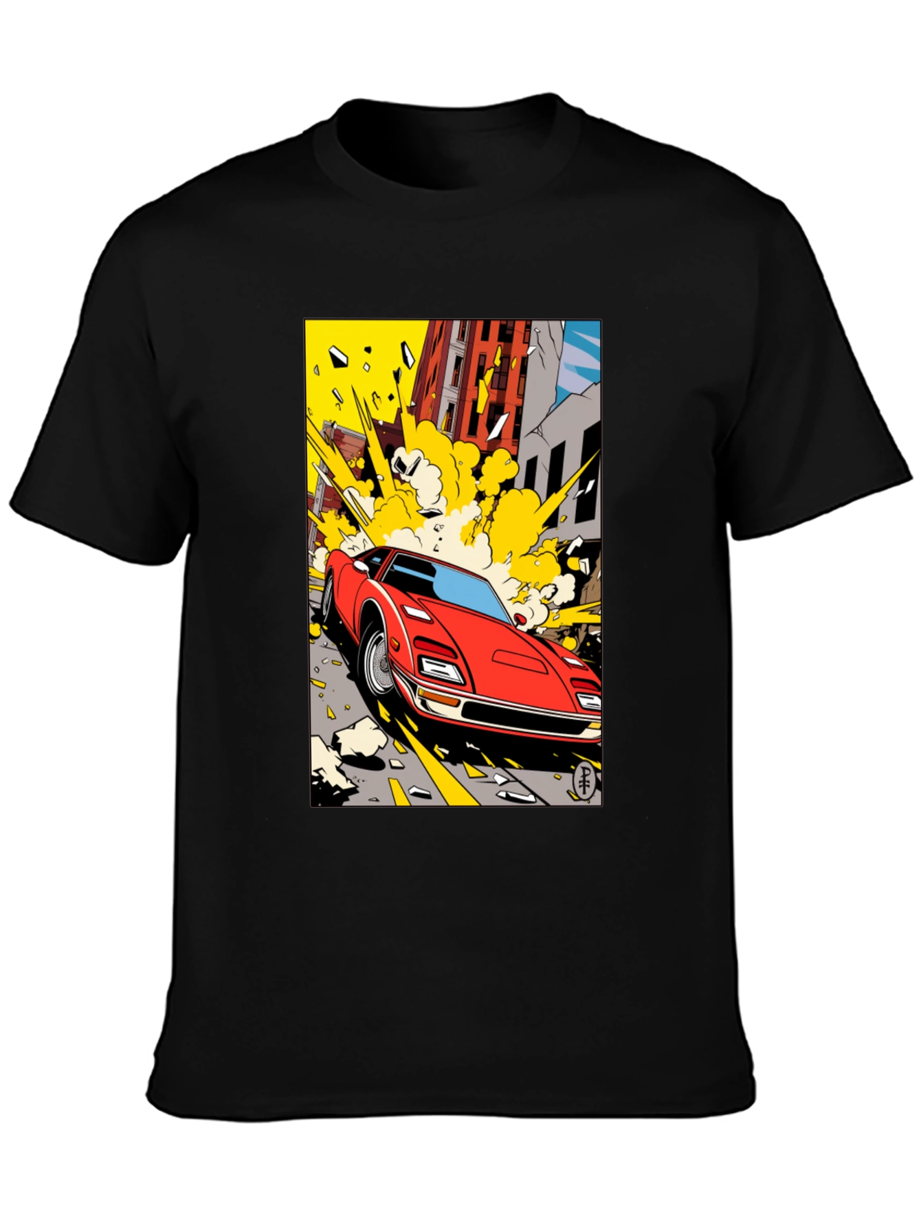 Exploding Car Graphic Tee