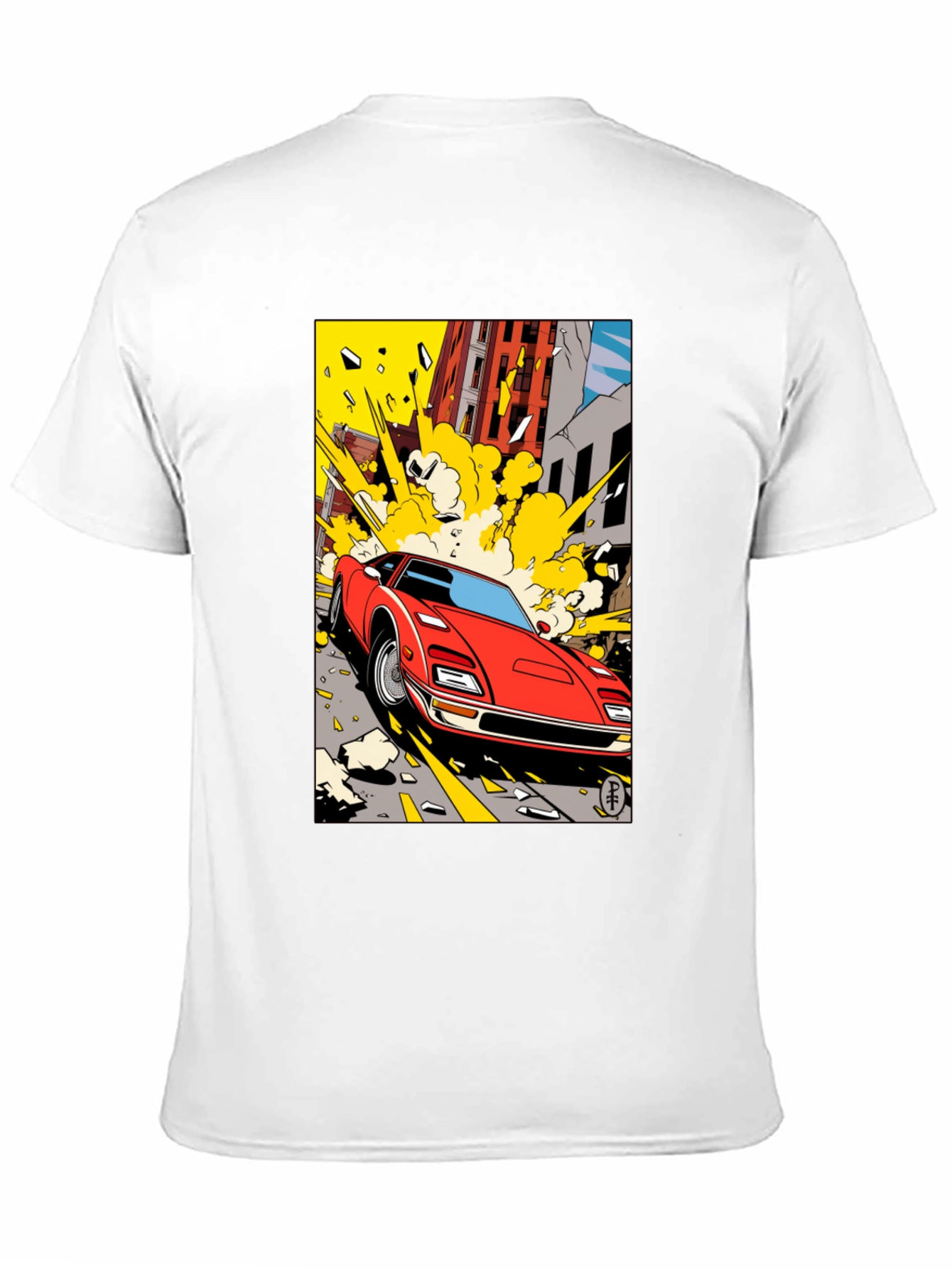 Exploding Car Graphic Tee
