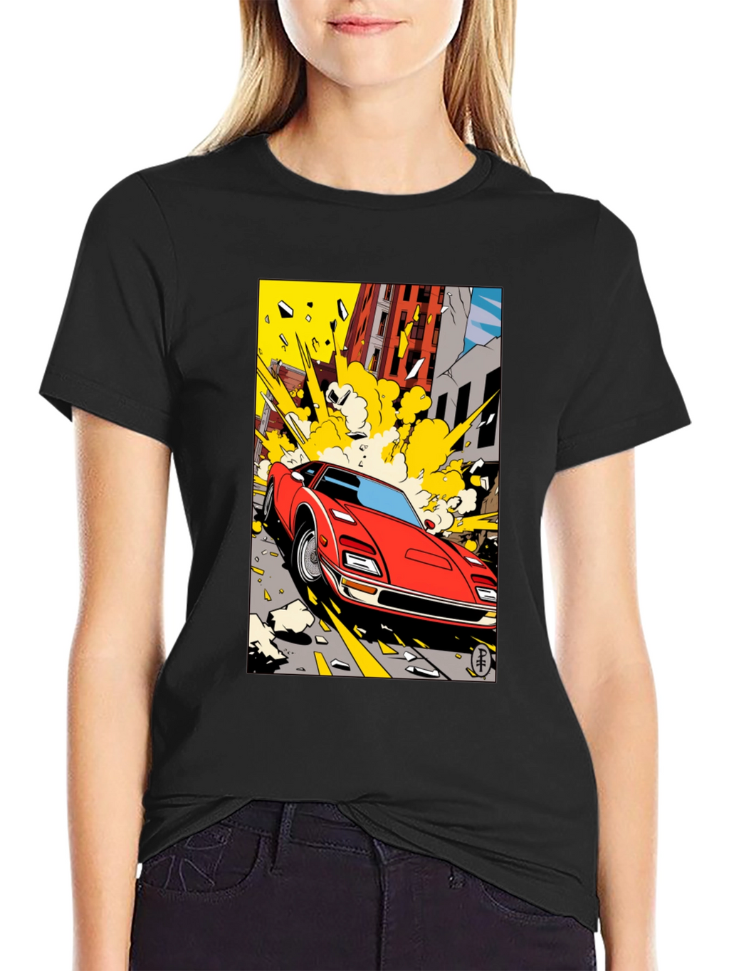 Exploding Car Graphic Tee