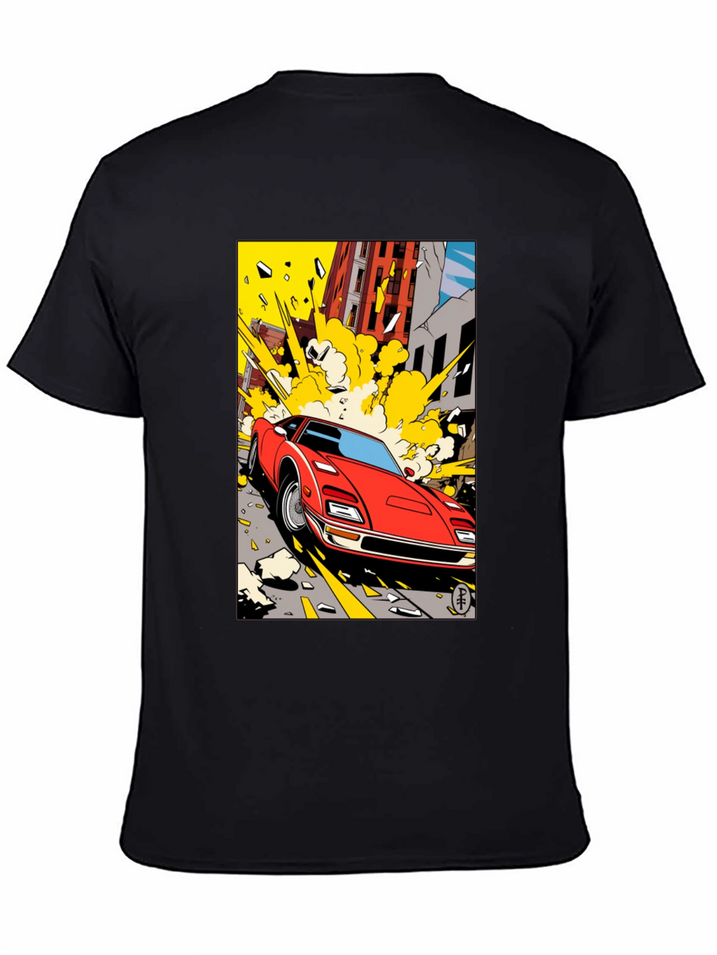Exploding Car Graphic Tee