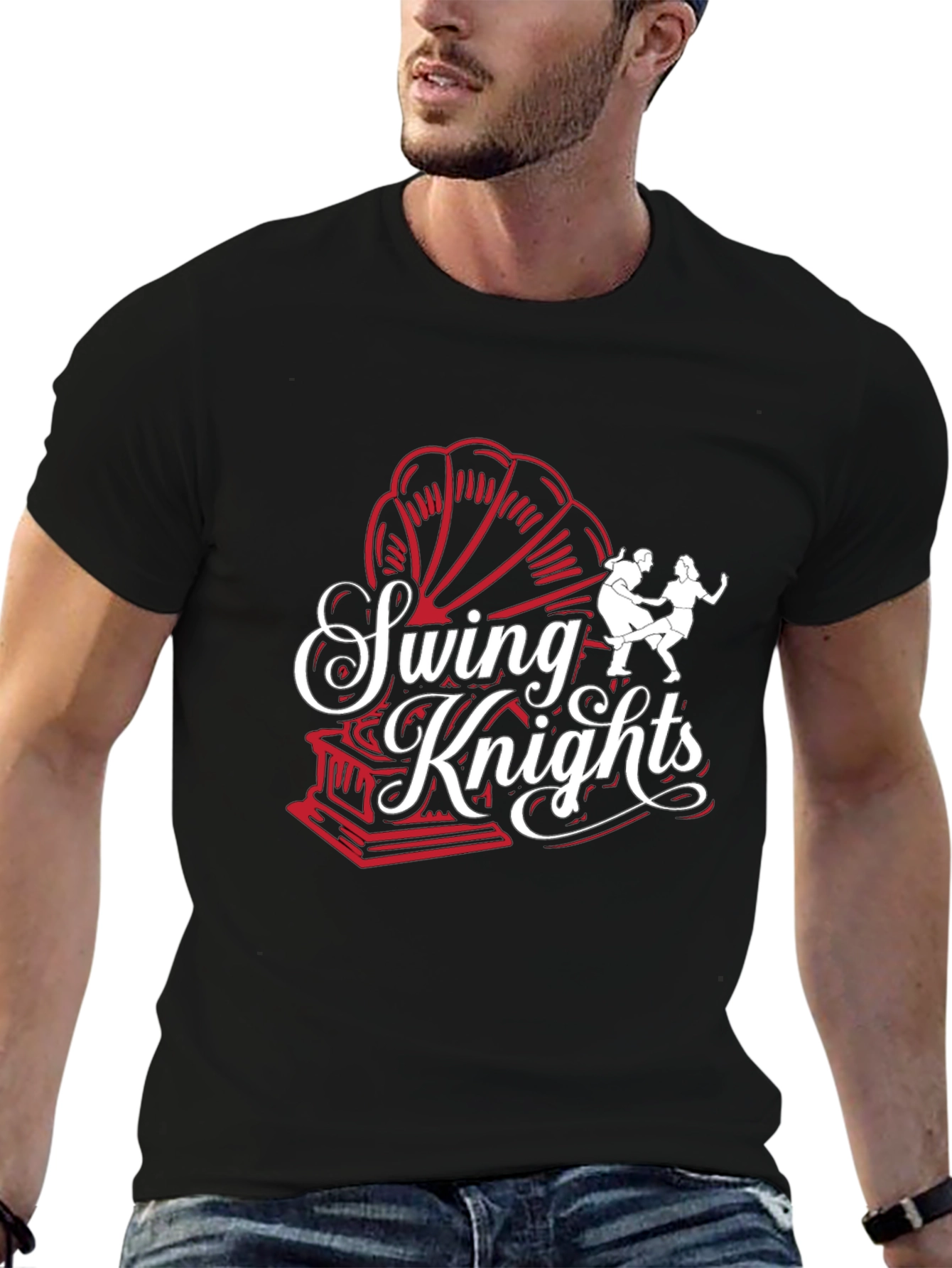 Swing Knights Graphic Tee - Retro Dance Shirt