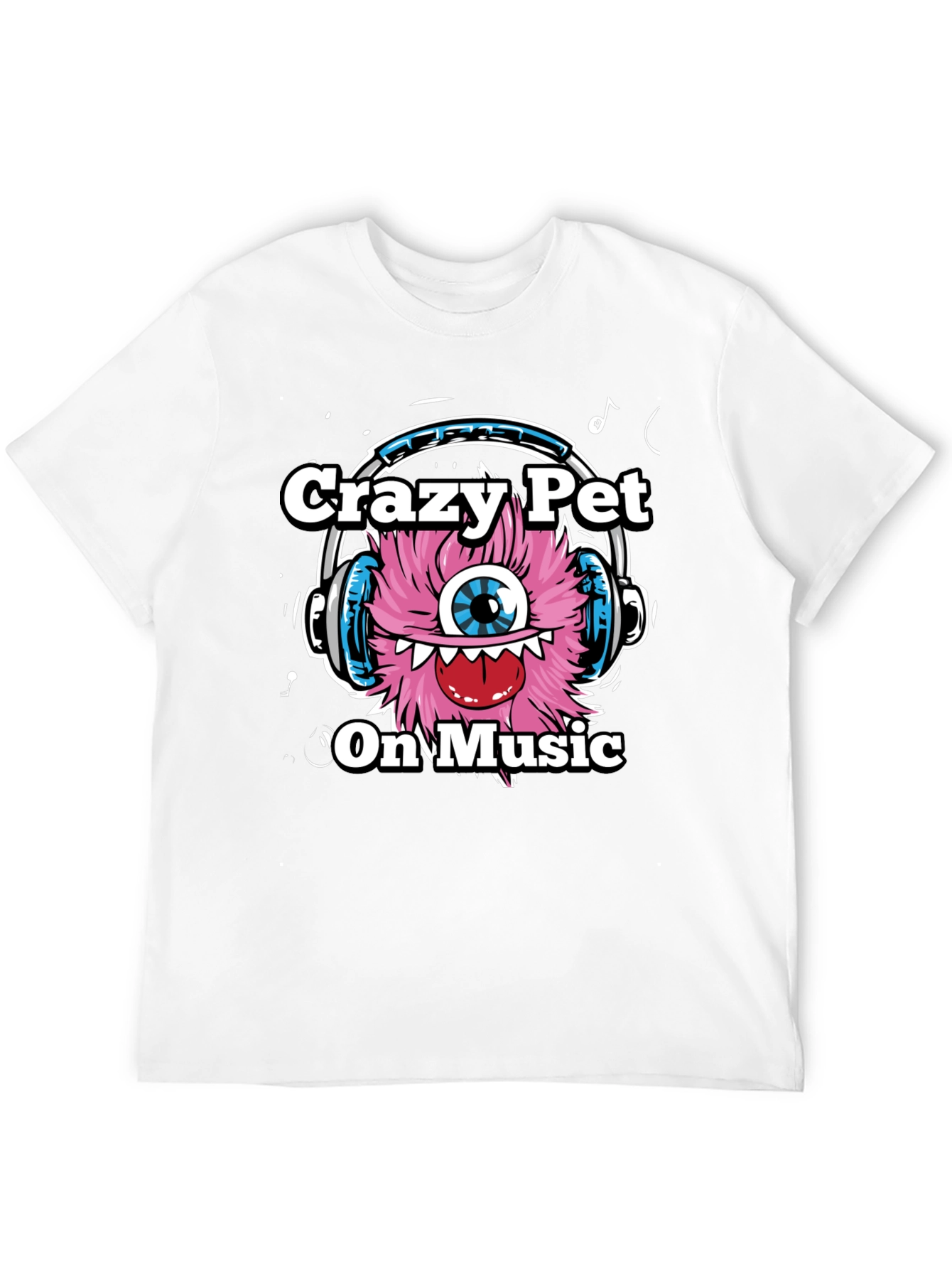 Crazy Pet On Music Graphic T-Shirt