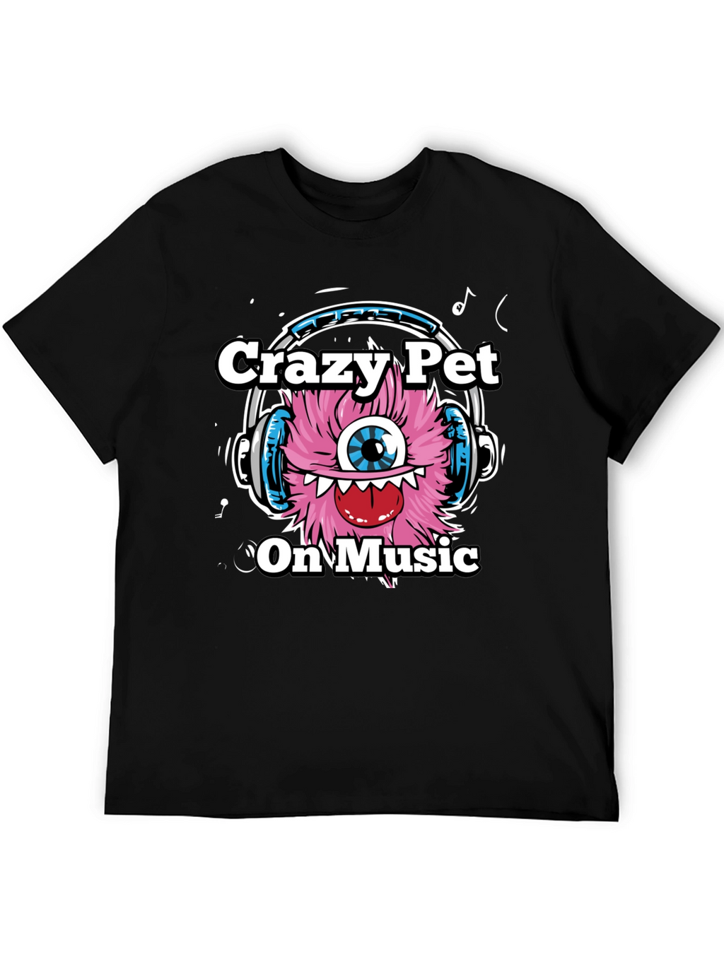 Crazy Pet On Music Graphic T-Shirt