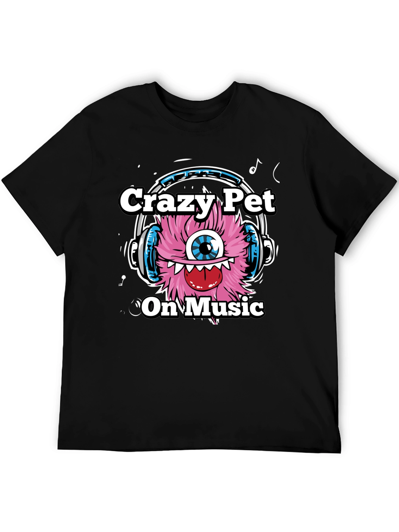 Crazy Pet On Music Graphic T-Shirt