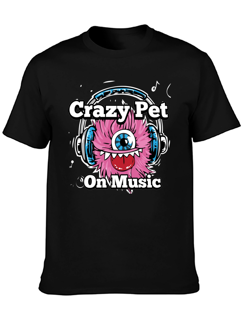 Crazy Pet On Music Graphic T-Shirt