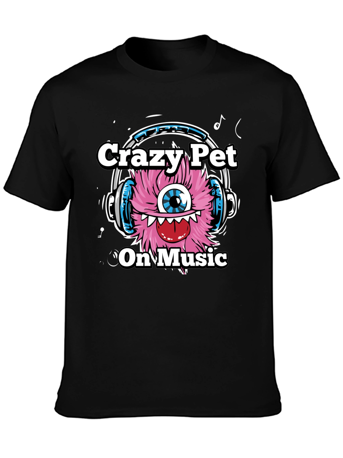 Crazy Pet On Music Graphic T-Shirt
