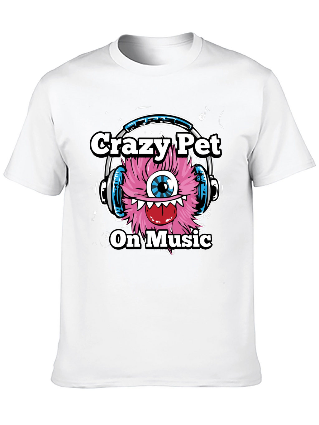 Crazy Pet On Music Graphic T-Shirt