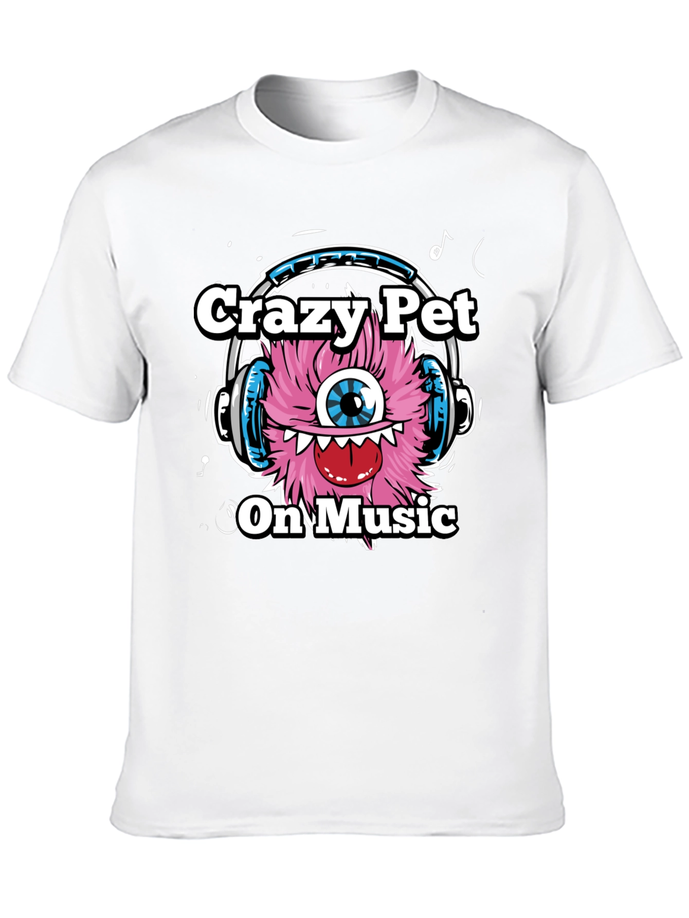 Crazy Pet On Music Graphic T-Shirt