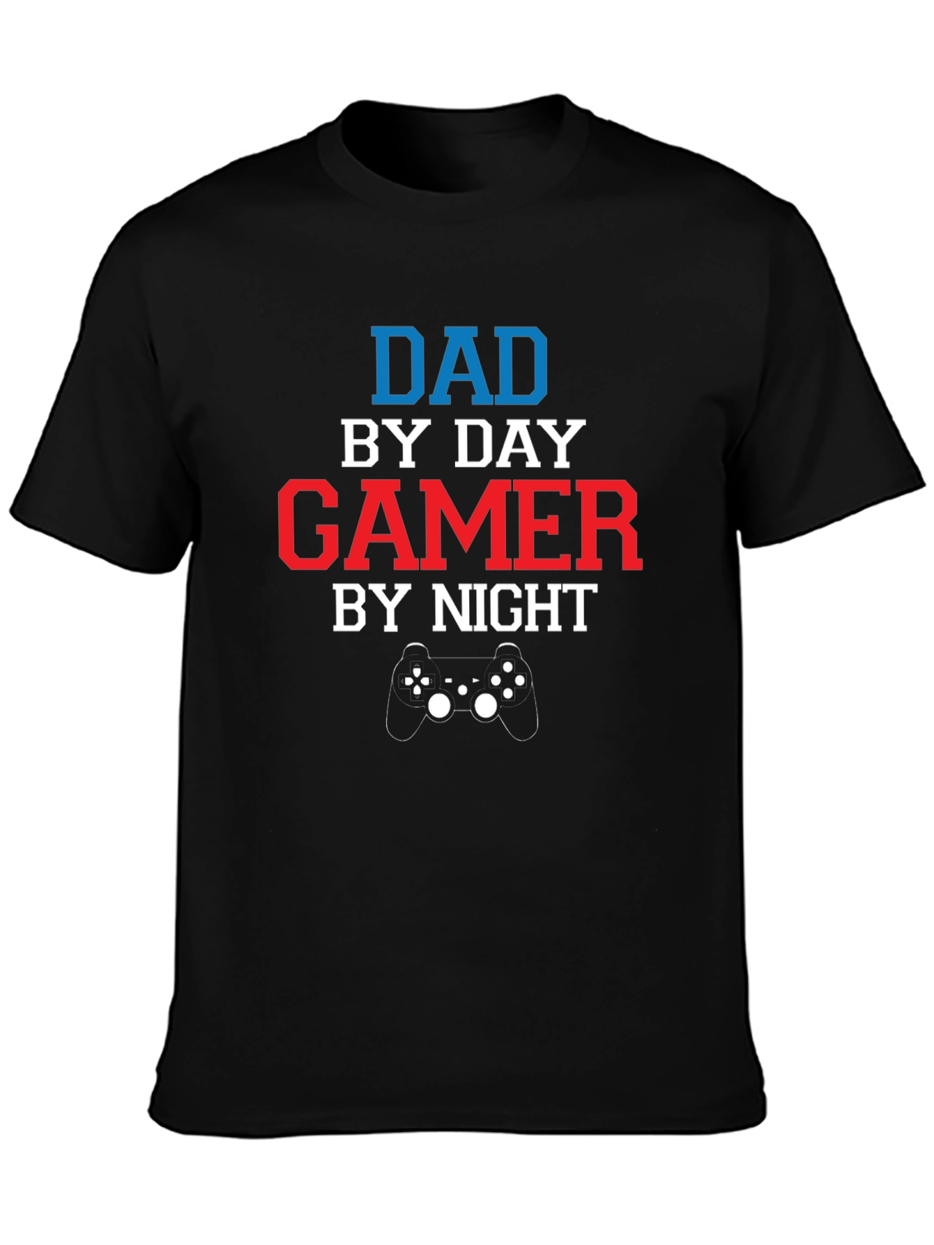Dad by Day Gamer by Night Black T-Shirt