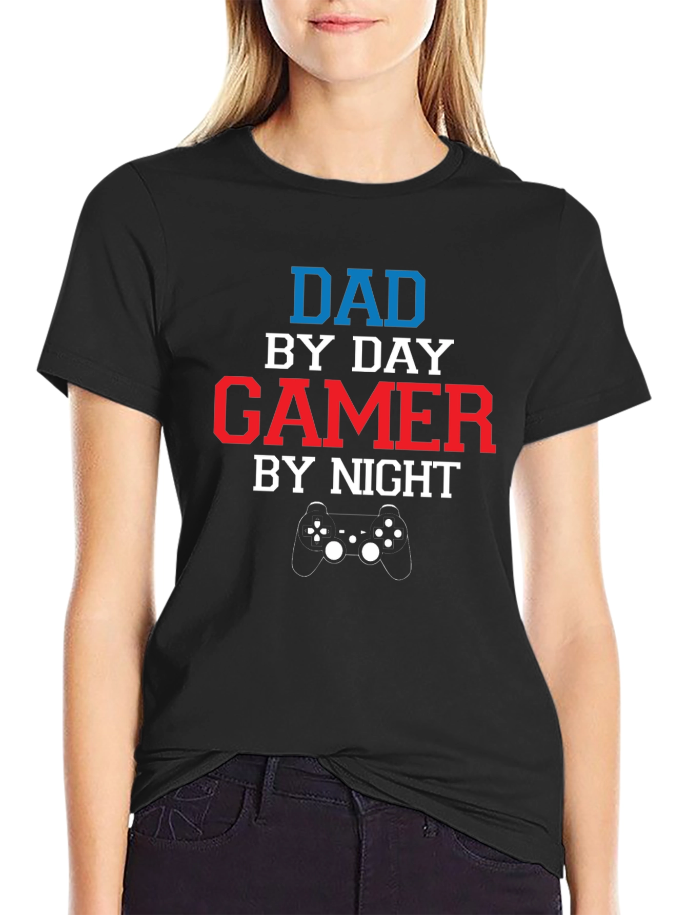 Dad by Day Gamer by Night Black T-Shirt