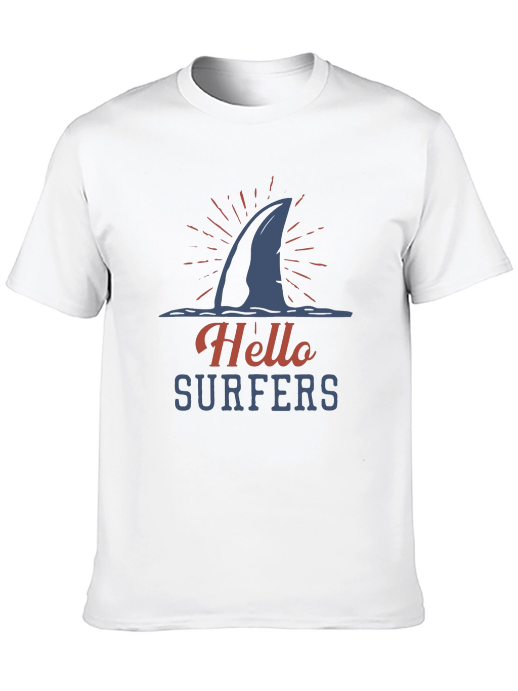 Hello Surfers Shark Fin Graphic T-Shirt