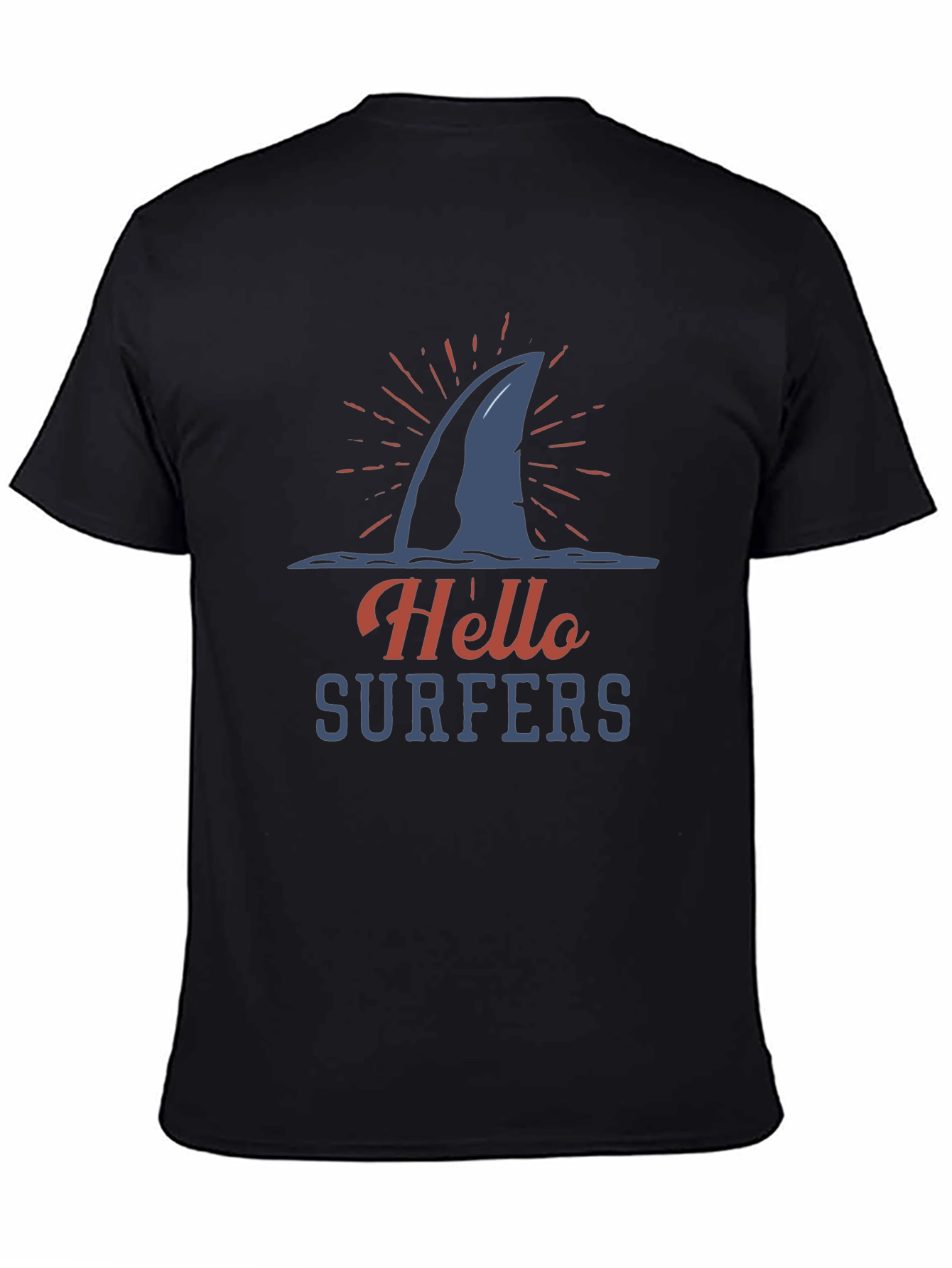 Hello Surfers Shark Fin Graphic T-Shirt