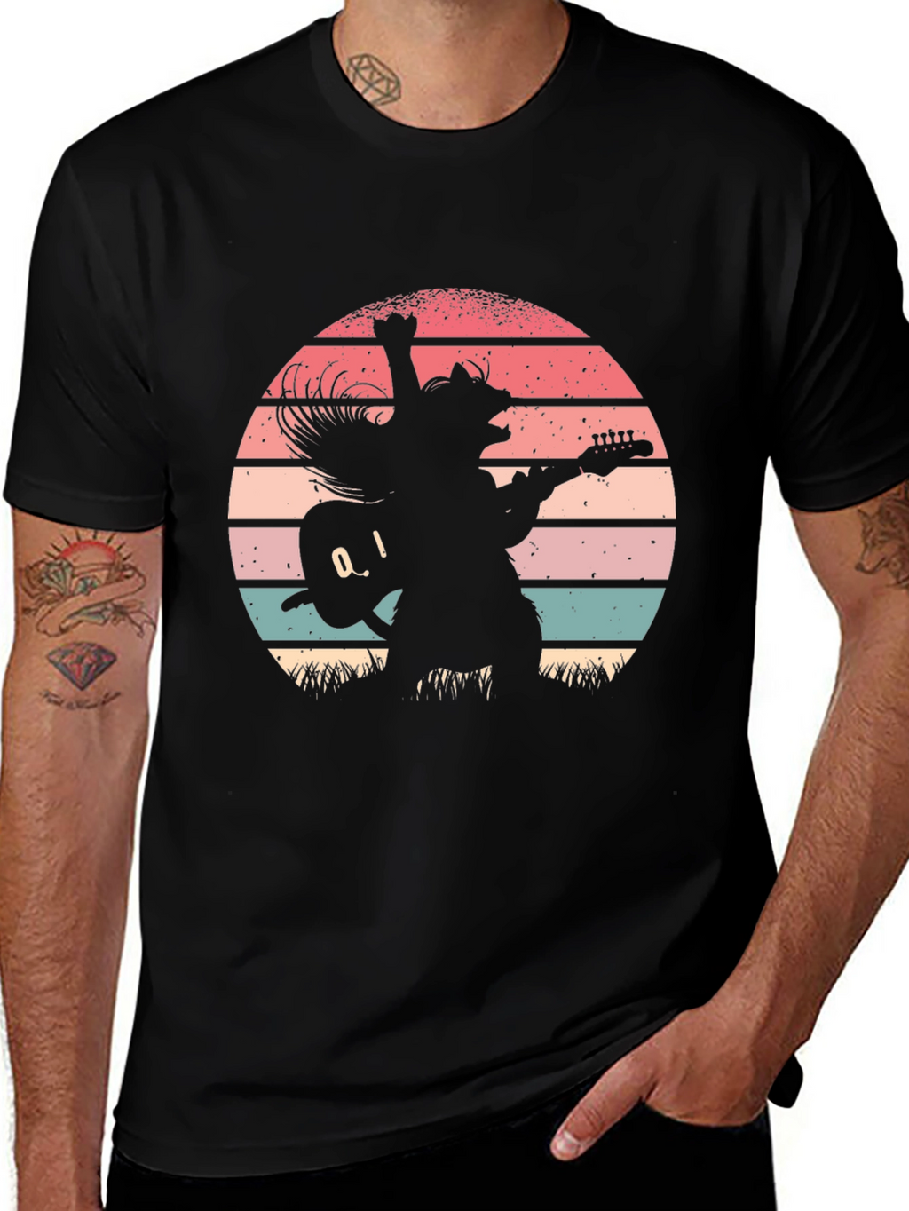 Retro Cat Rocker T-Shirt