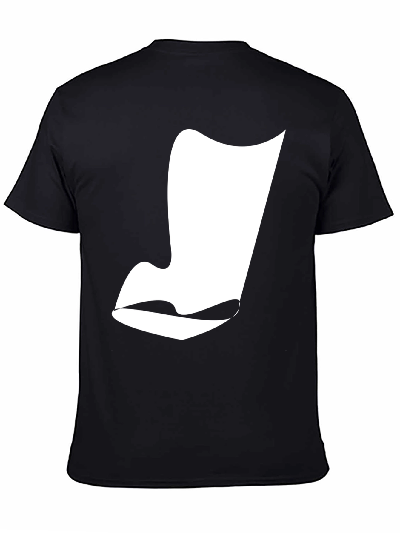 Abstract Face Graphic Tee - Modern Black T-Shirt