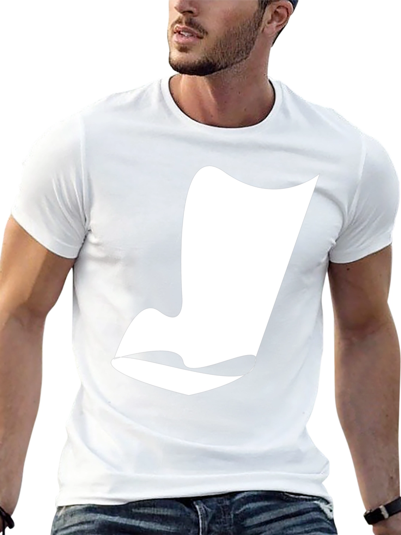 Abstract Face Graphic Tee - Modern Black T-Shirt