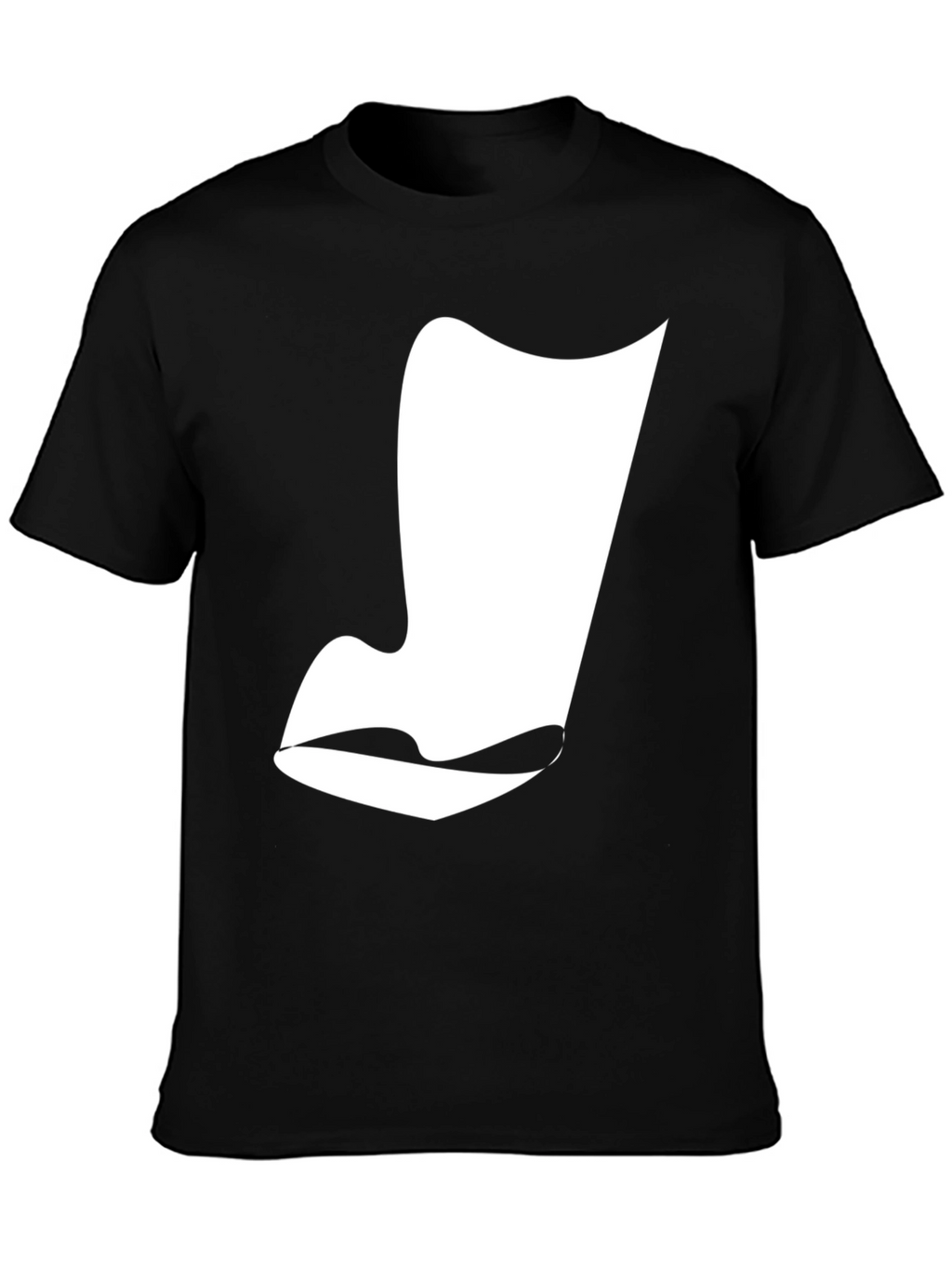 Abstract Face Graphic Tee - Modern Black T-Shirt
