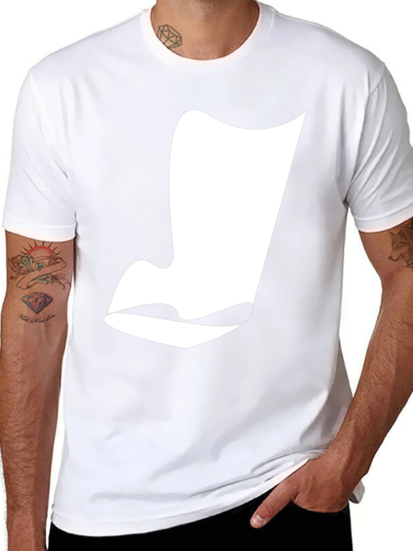 Abstract Face Graphic Tee - Modern Black T-Shirt